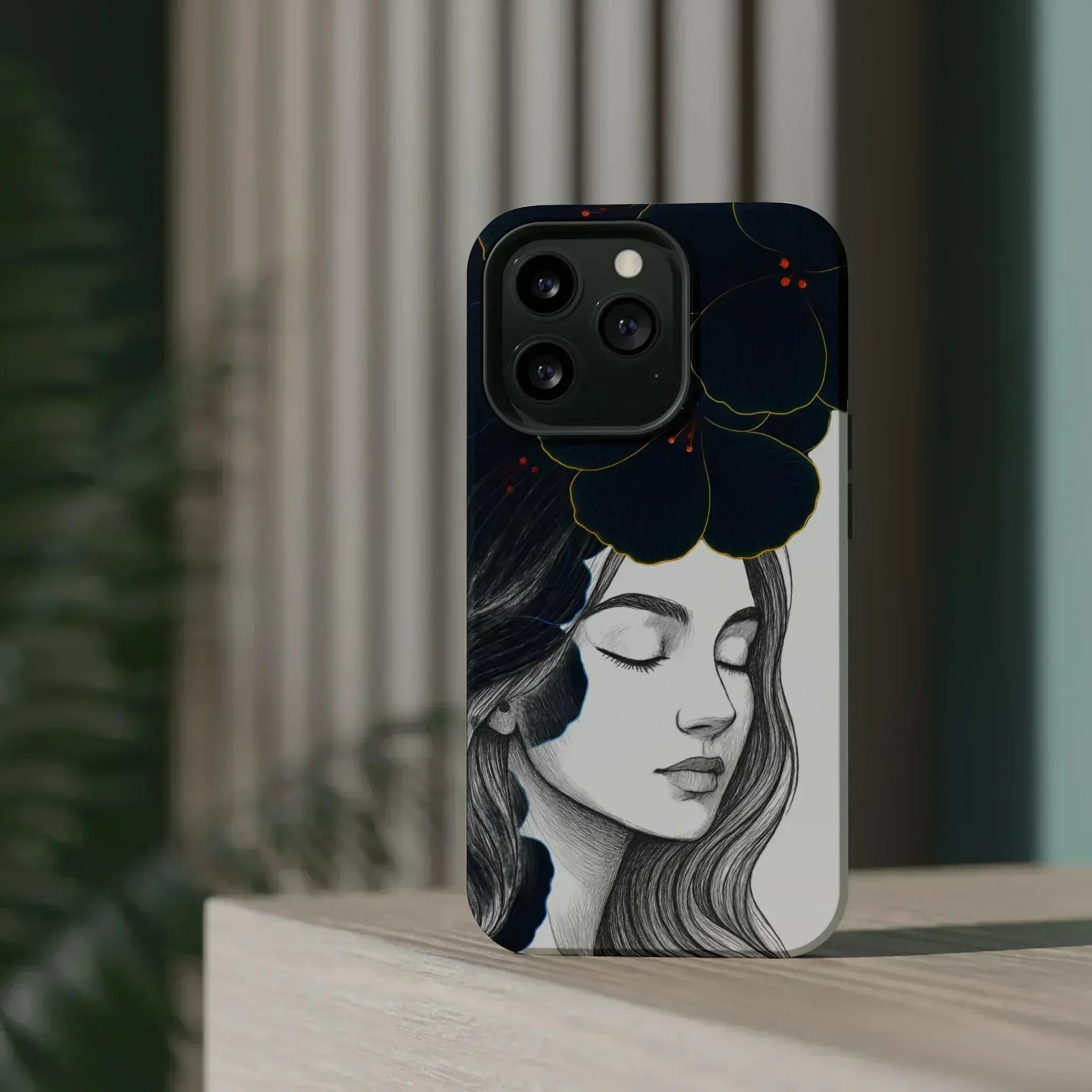 Dark Floral Elegance Phone Case for iPhone 13-16 - KARARMDESIGN