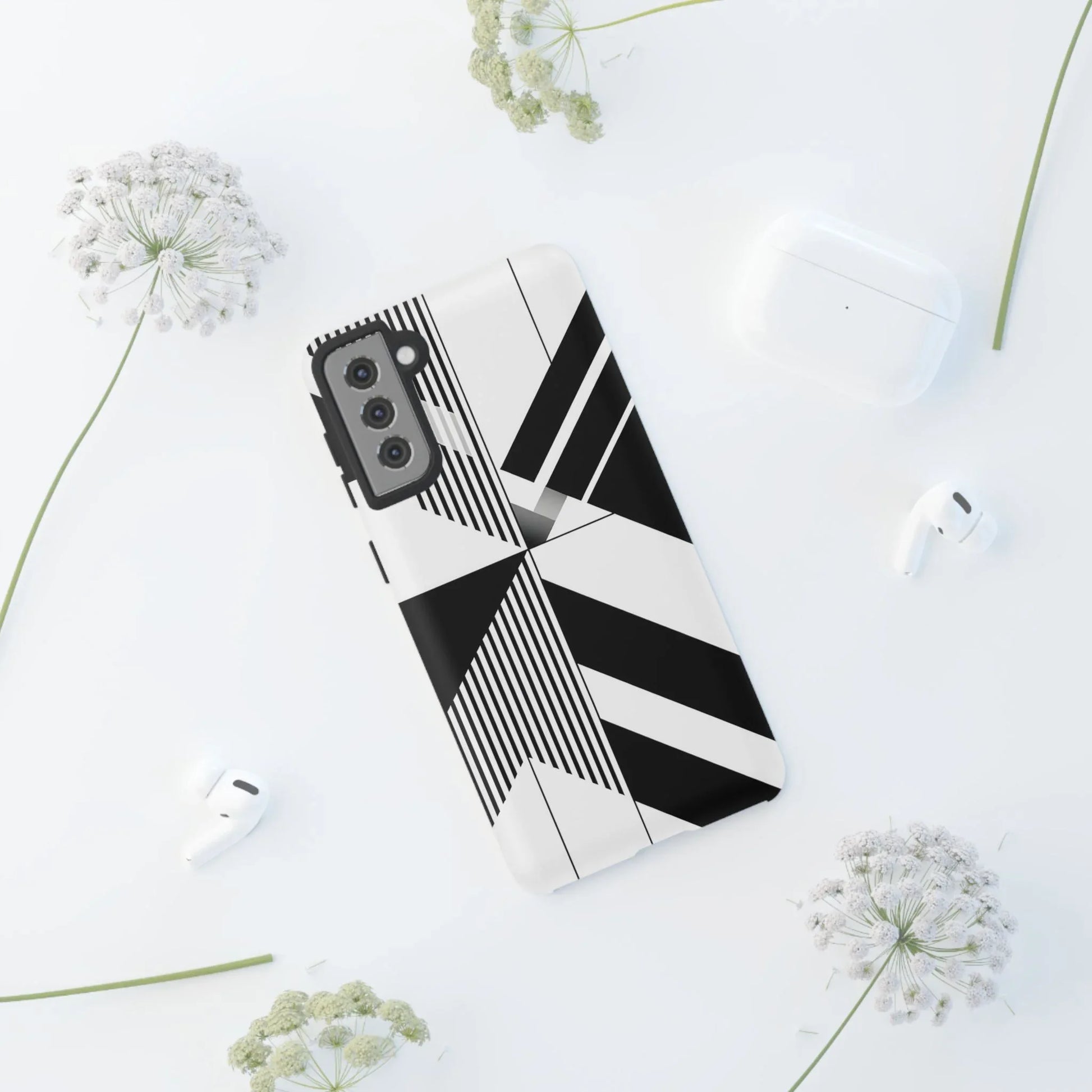 Monochrome Tough Phone Case for iPhone 11-16 and Galaxy S20–S25 - KARARMDESIGN