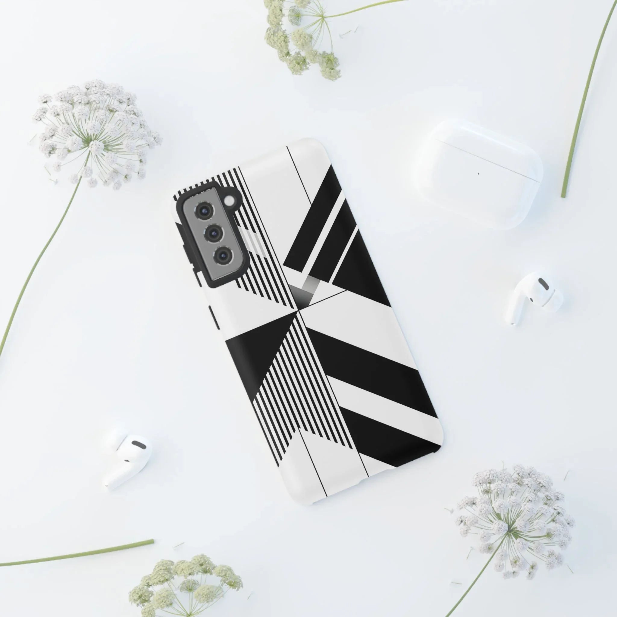 Monochrome Tough Phone Case for iPhone 11-16 and Galaxy S20–S25 - KARARMDESIGN