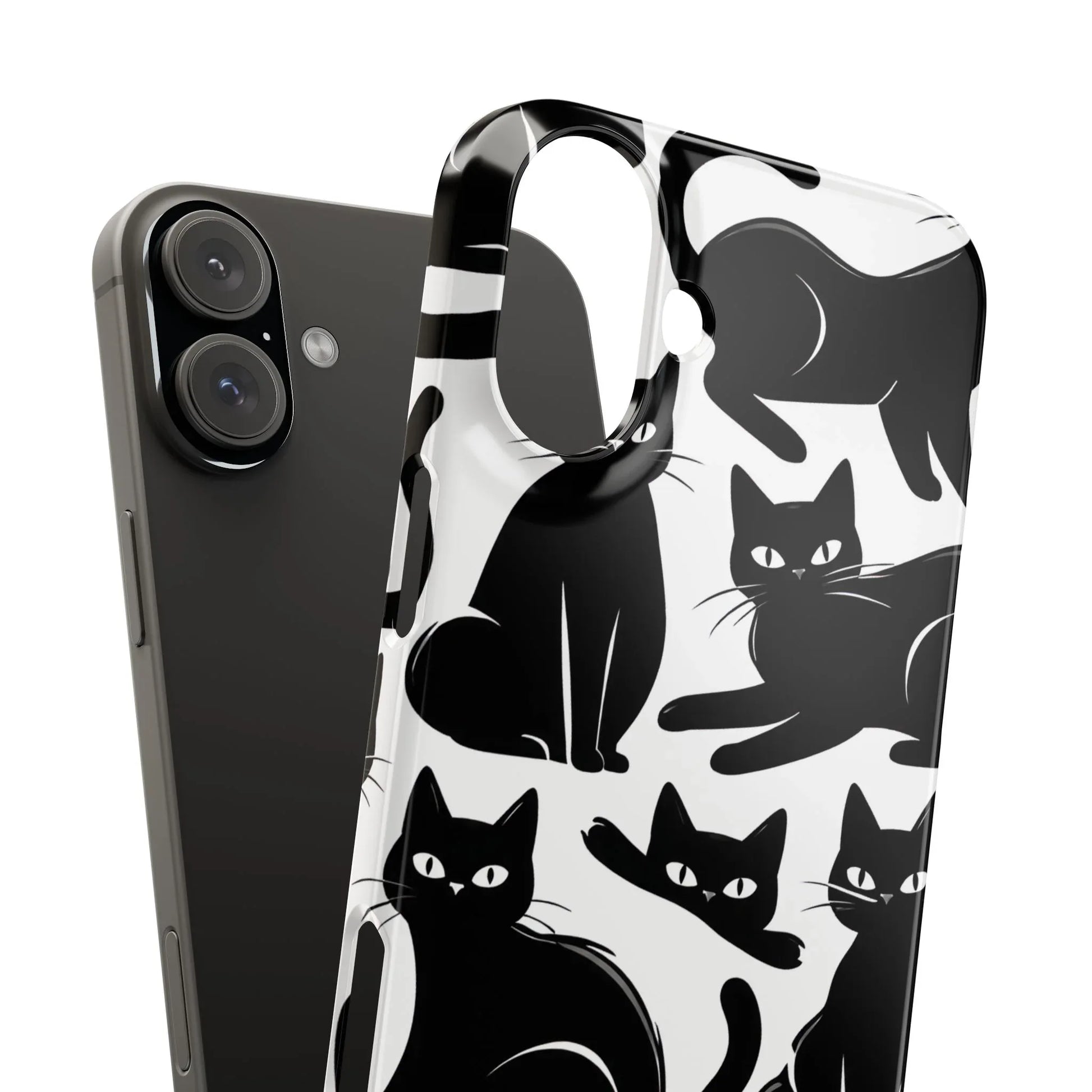Black Cats Phone Case for iPhone 11-17 and Galaxy S20-S25 - KARARMDESIGN