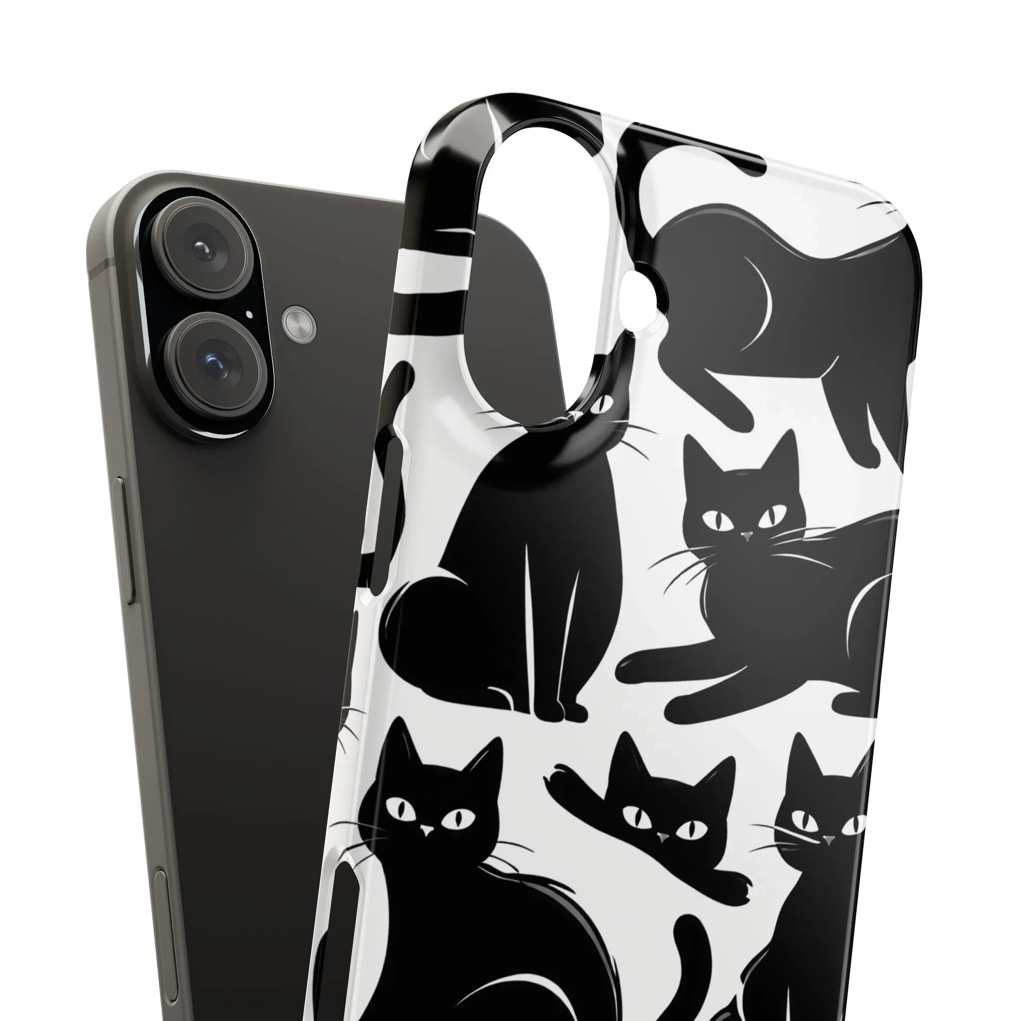 Black Cats Phone Case for iPhone 11-17 and Galaxy S20-S25 - KARARMDESIGN