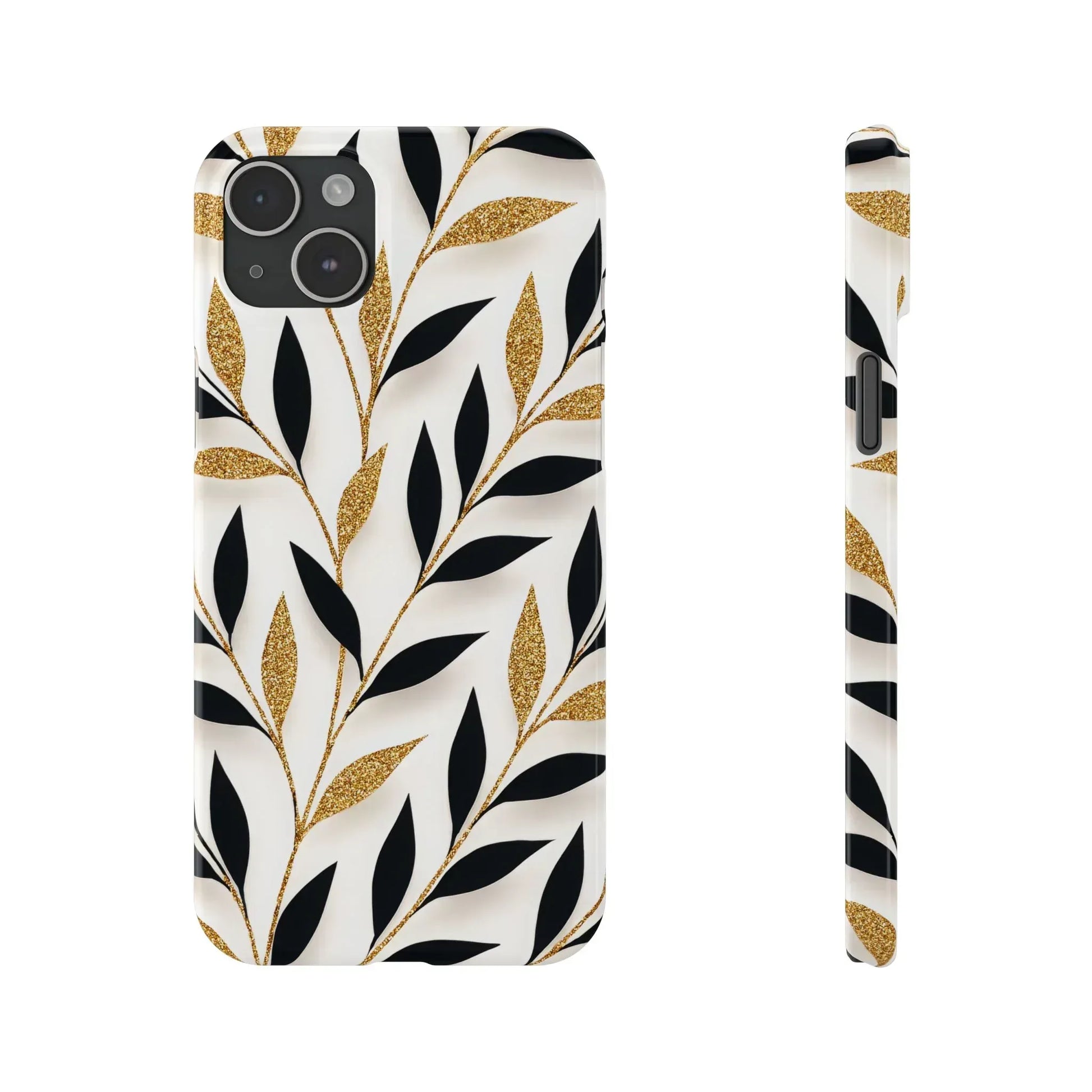Botanical Gold Leaf Phone Case for iPhone 11-17 - KARARMDESIGN