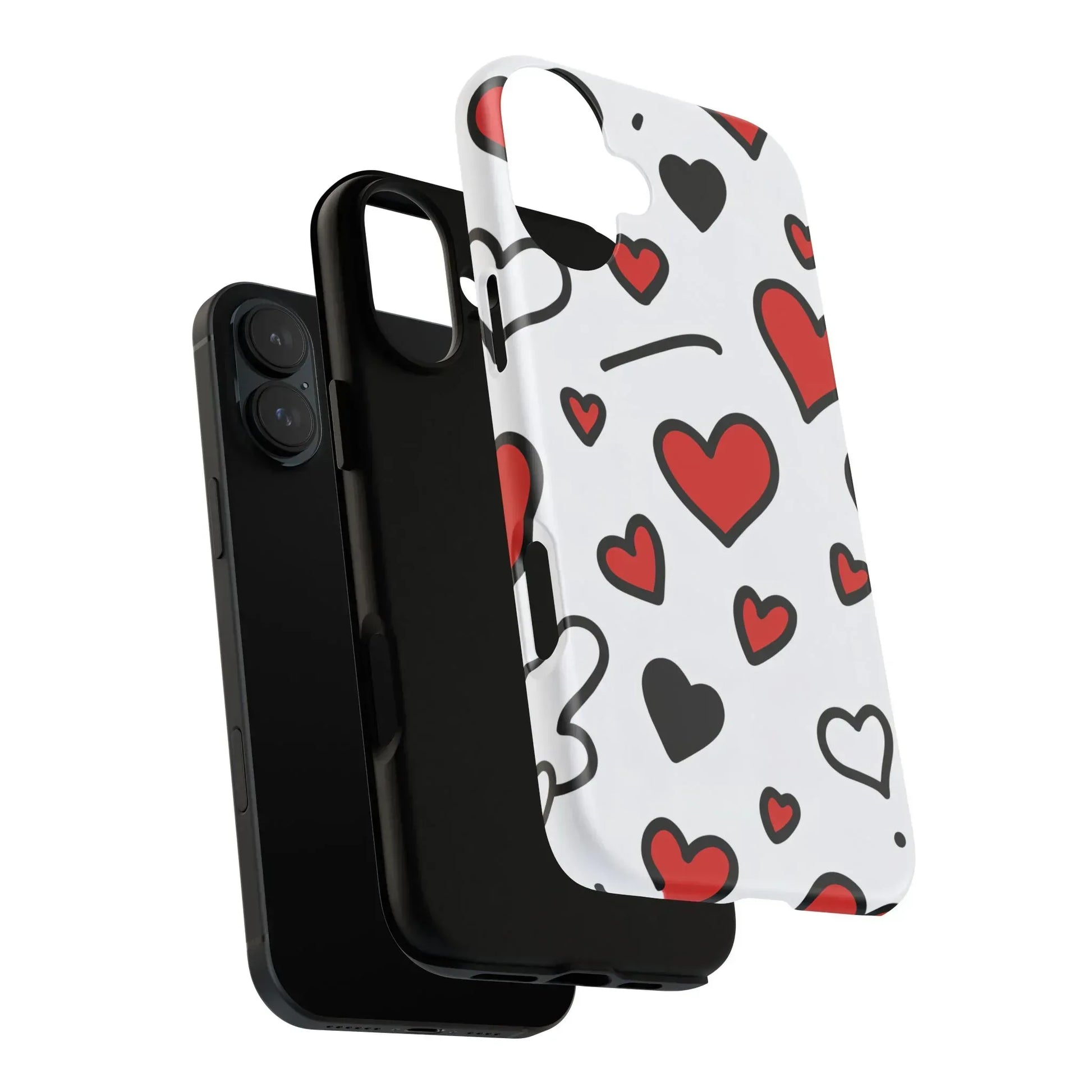 Scattered Hearts Phone Case for iPhone 11-17 and Galaxy S10-S25 - KARARMDESIGN
