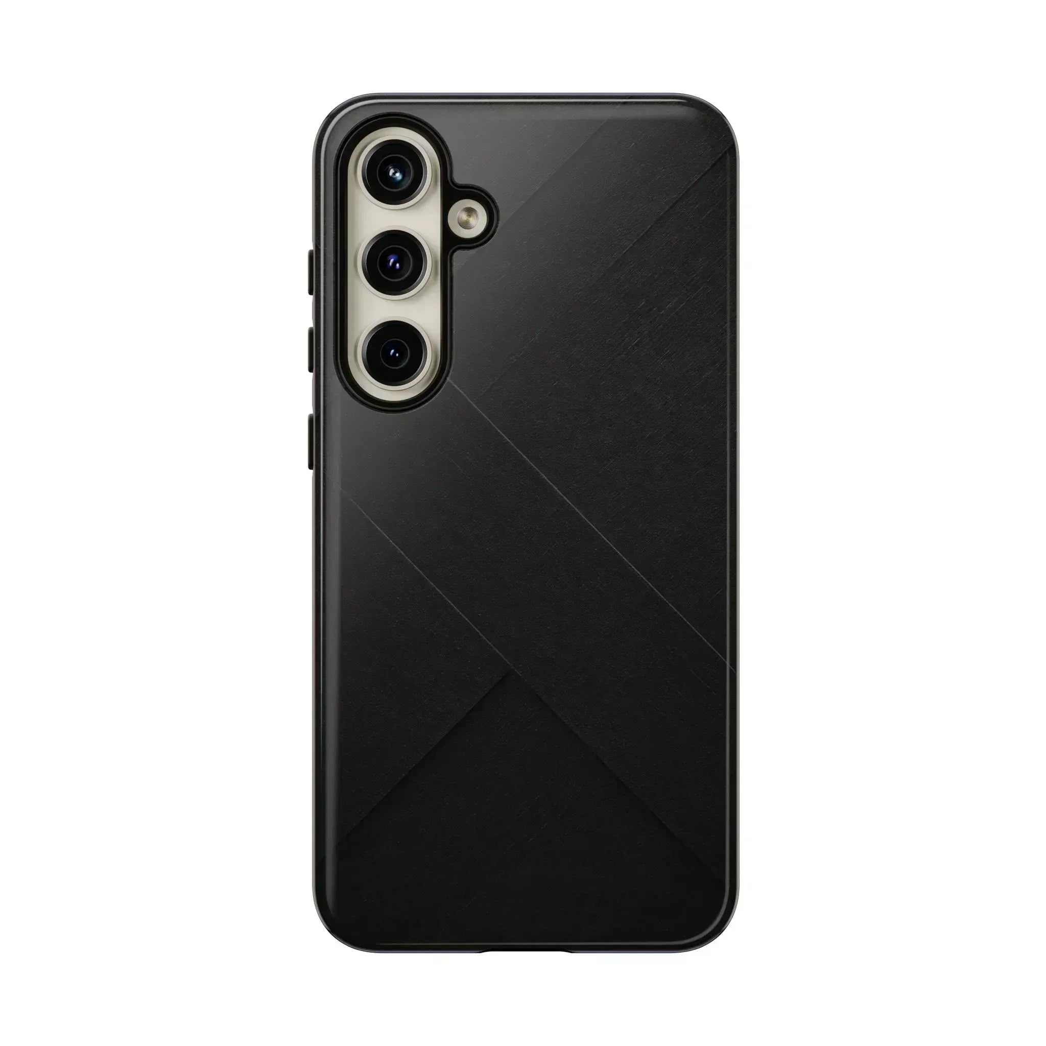 Matte Black Diagonal Line Phone Case for iPhone 8-16 and Galaxy S10-S25 - KARARMDESIGN