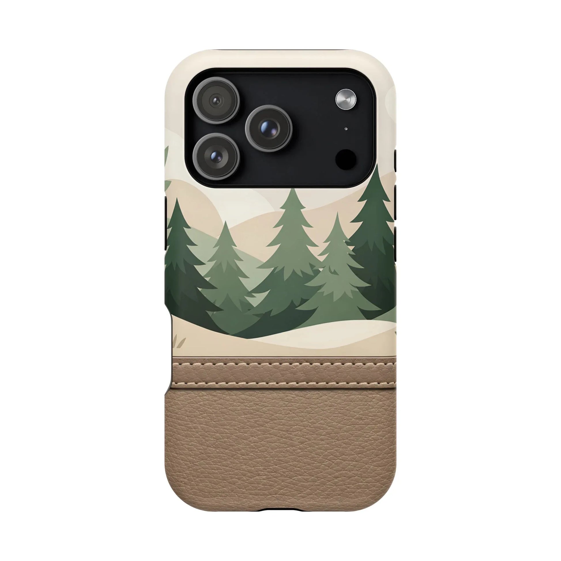 Forest Leather Phone Case for iPhone 11-17 and Galaxy S21-S25 - KARARMDESIGN