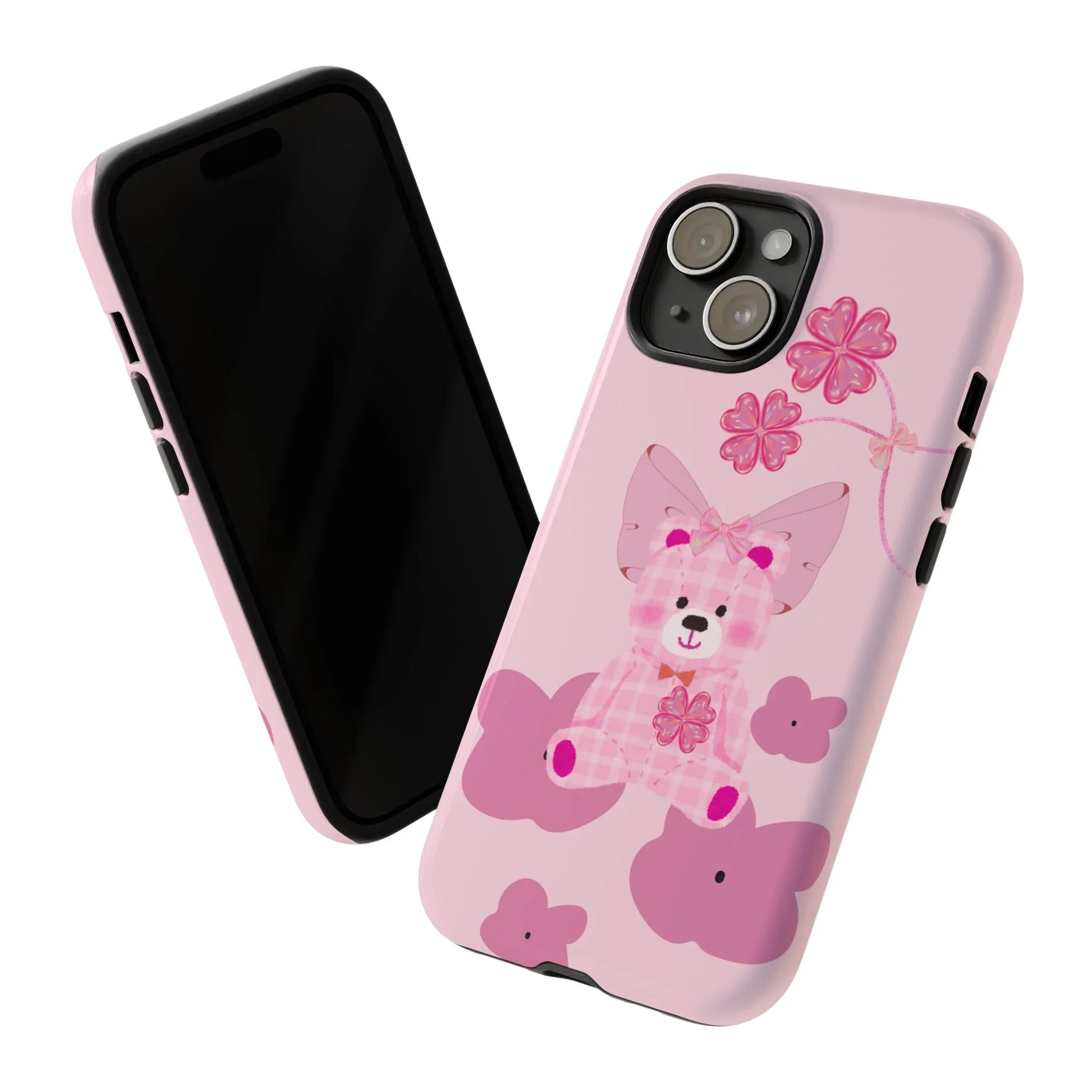 Pink Teddy Bear Phone Cases for iPhone, Pixel and Galaxy - KARARMDESIGN