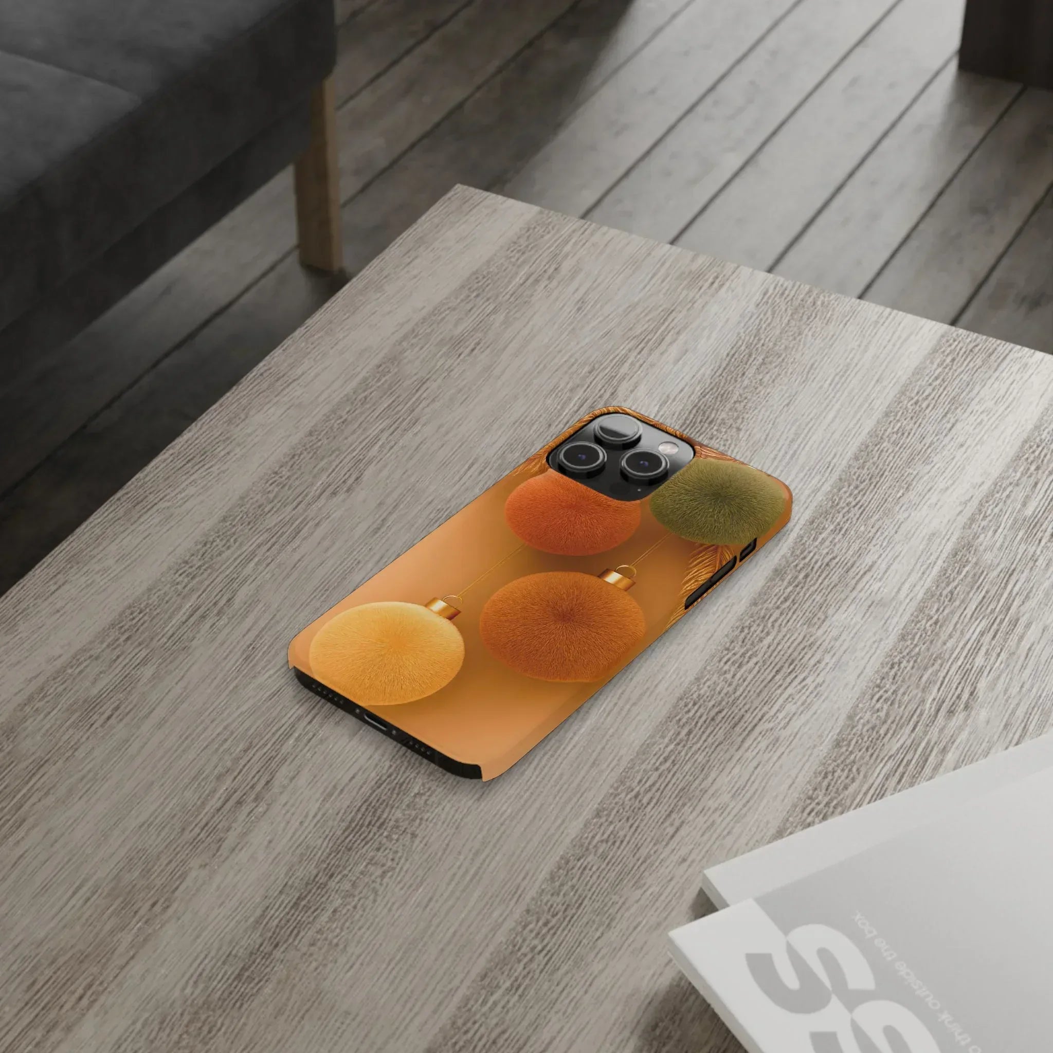 Golden Fuzz Ornaments Phone Case for iPhone 11-17 - KARARMDESIGN