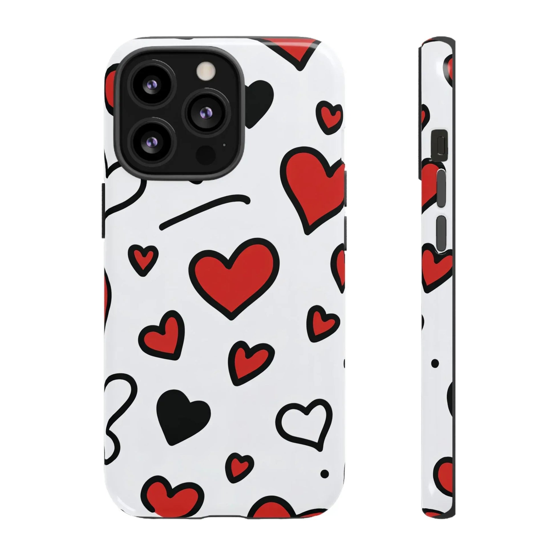 Scattered Hearts Phone Case for iPhone 11-17 and Galaxy S10-S25 - KARARMDESIGN