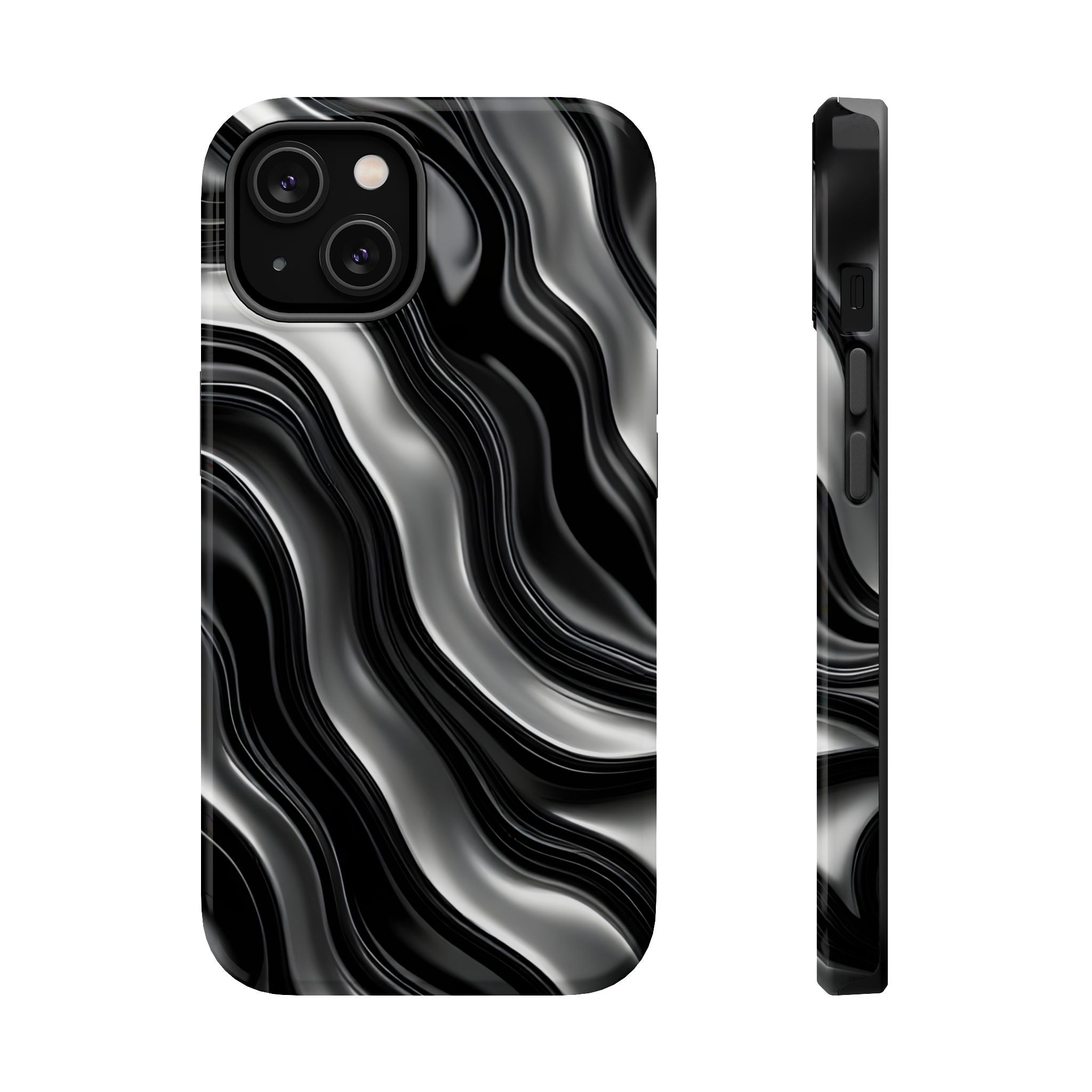 Wavy Illusion Marble Phone Case for iPhone 13-17