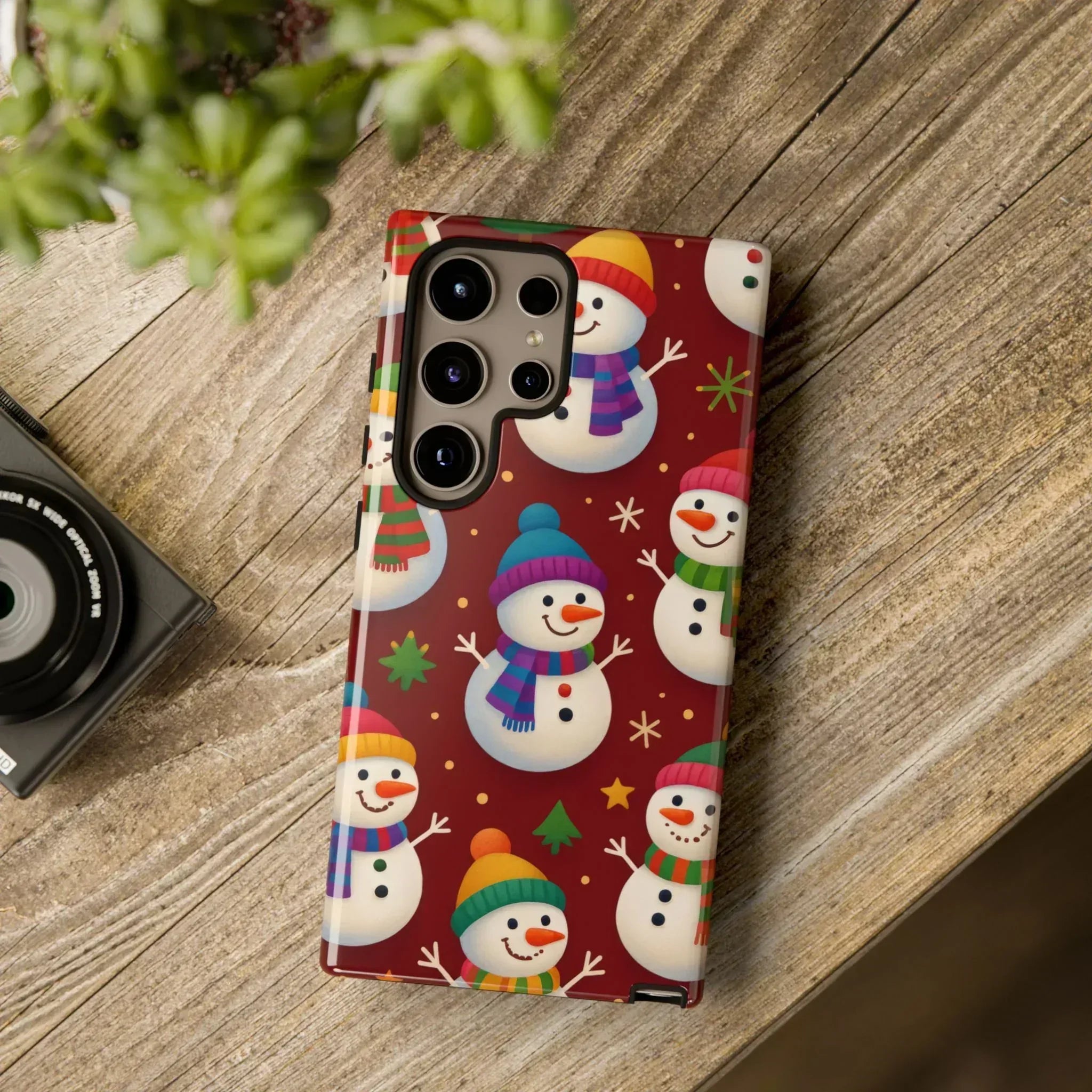 Festive Snowmen Parade Phone Case for iPhone 11–17 and Galaxy S10–S25 - KARARMDESIGN