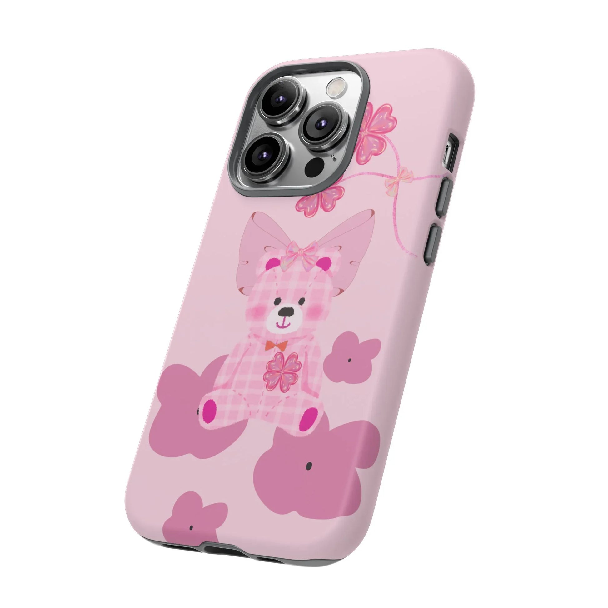 Pink Teddy Bear Phone Cases for iPhone, Pixel and Galaxy - KARARMDESIGN