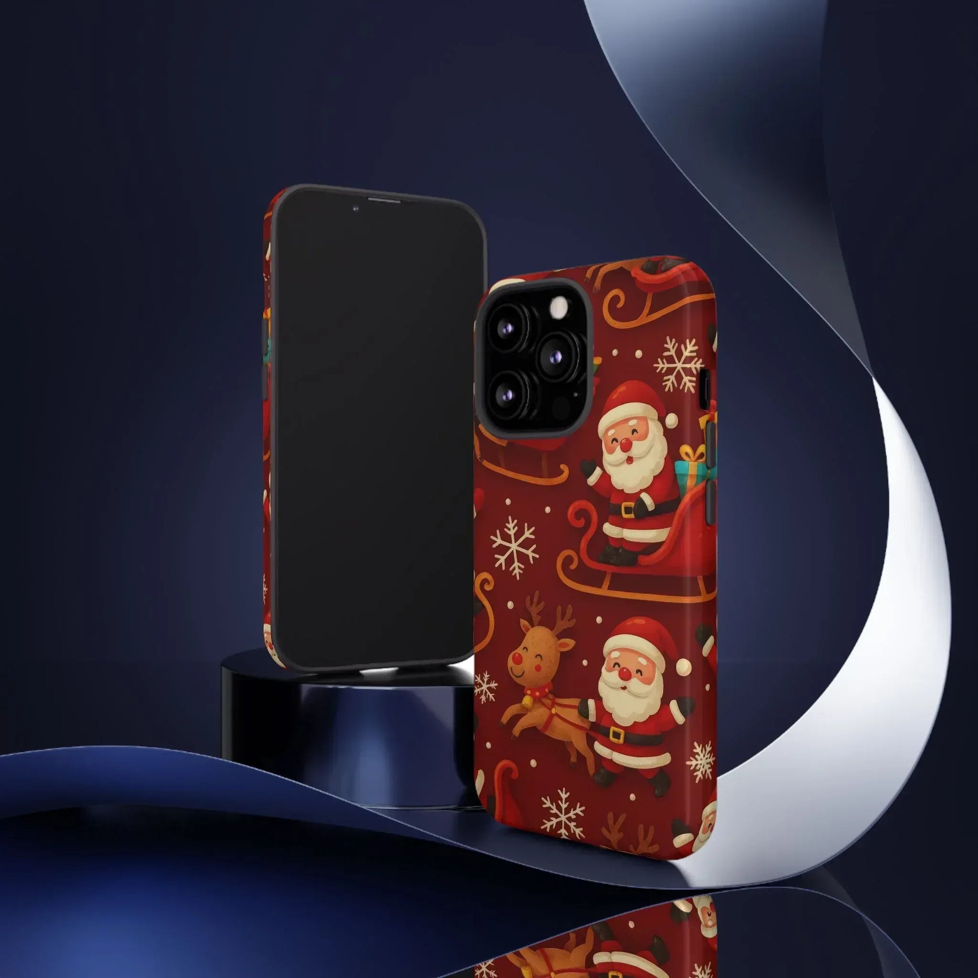 Santa Sleigh Ride Phone Case for iPhone 11-17 and Galaxy S10-S25 - KARARMDESIGN