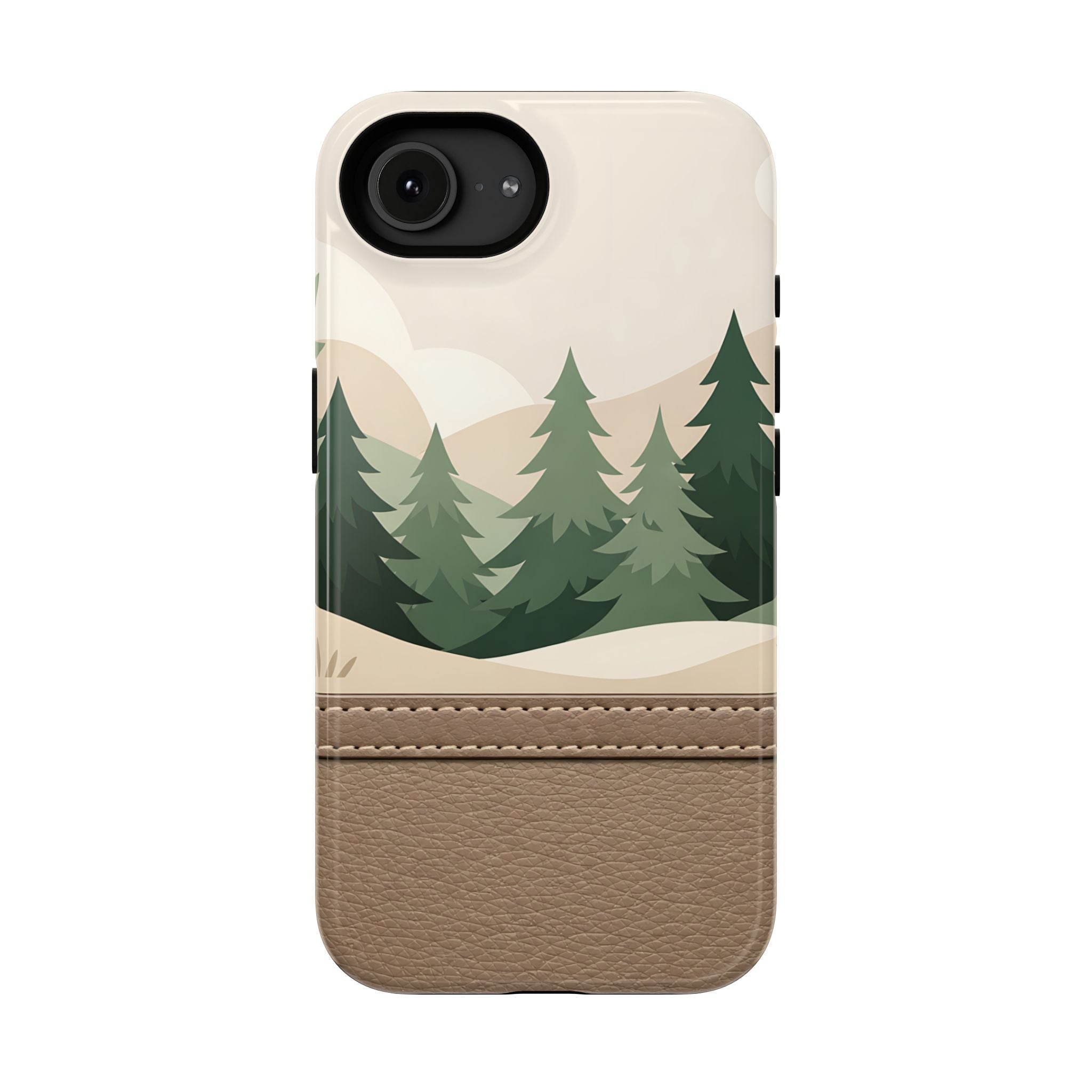 Forest Leather Phone Case for iPhone 11-17 and Galaxy S22-S26