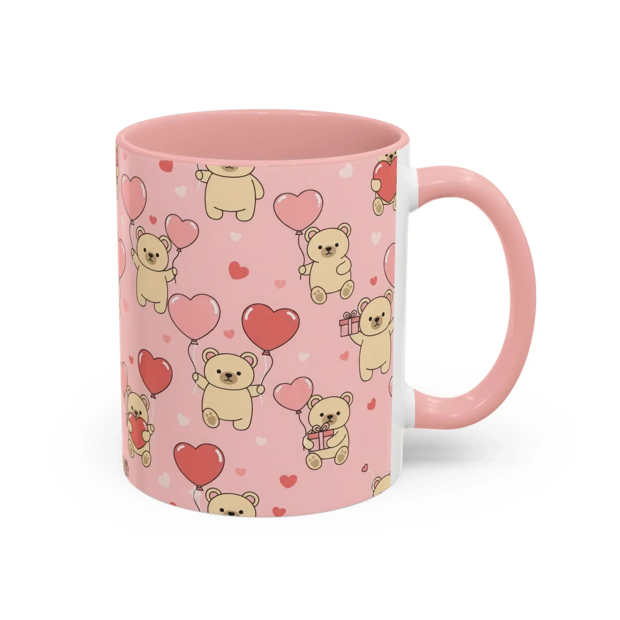 Teddy's Valentine Parade Mug - Accent Coffee Mug (11, 15oz) - KARARMDESIGN