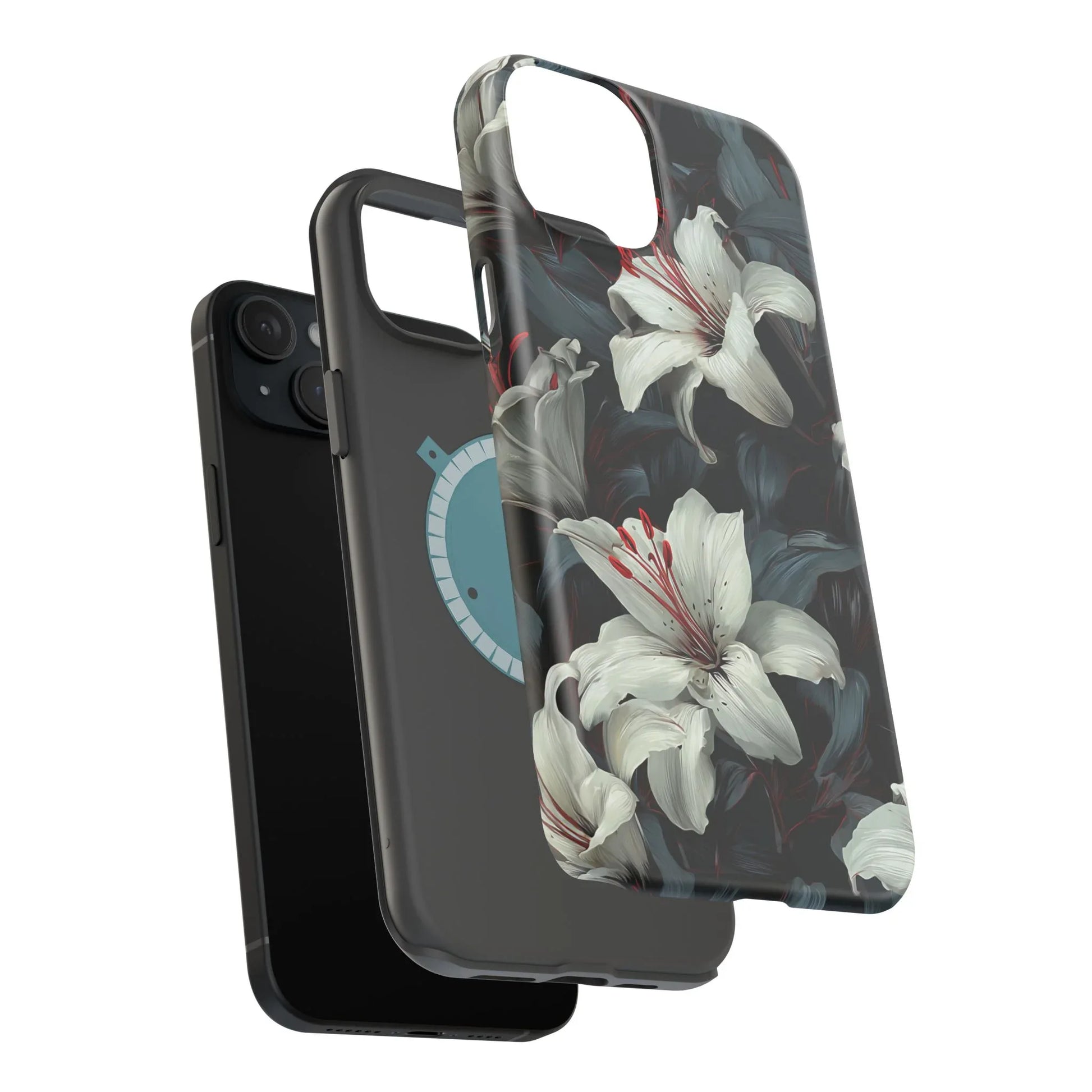 White Lily Floral Phone Case for iPhone 13-17 - KARARMDESIGN