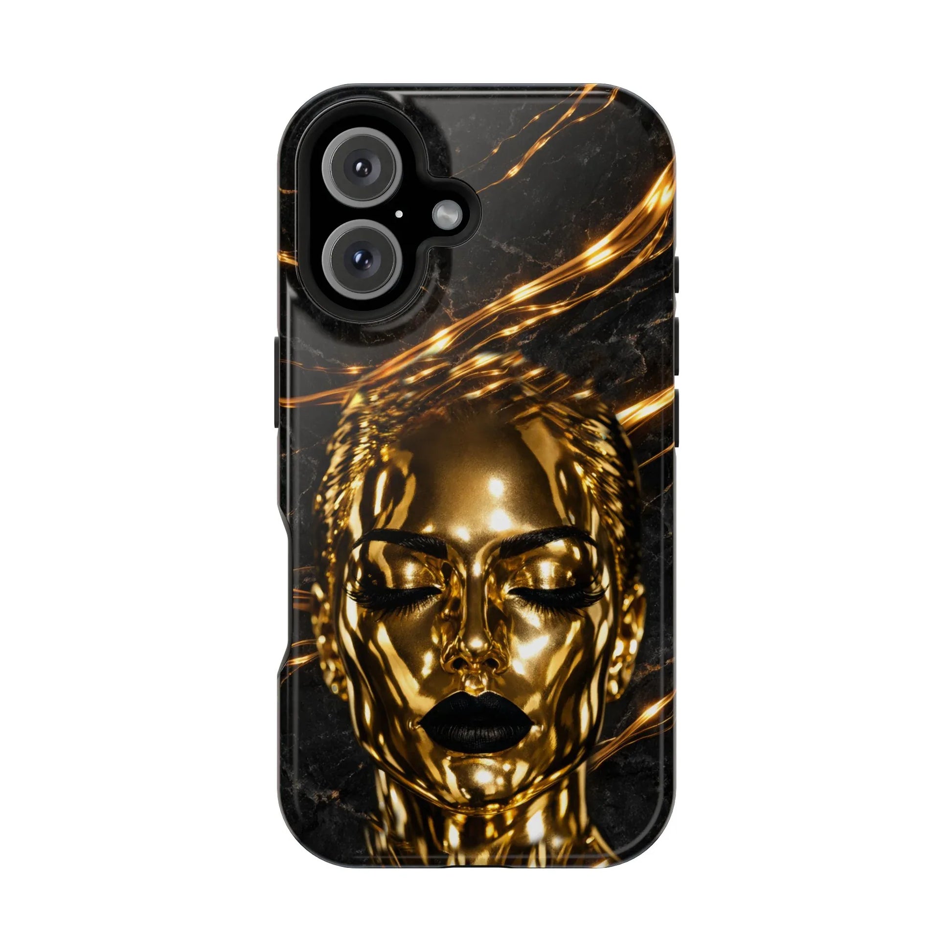 Luxury Gold Portrait Phone Case for iPhone 11-17 and Galaxy S21-S25 - KARARMDESIGN