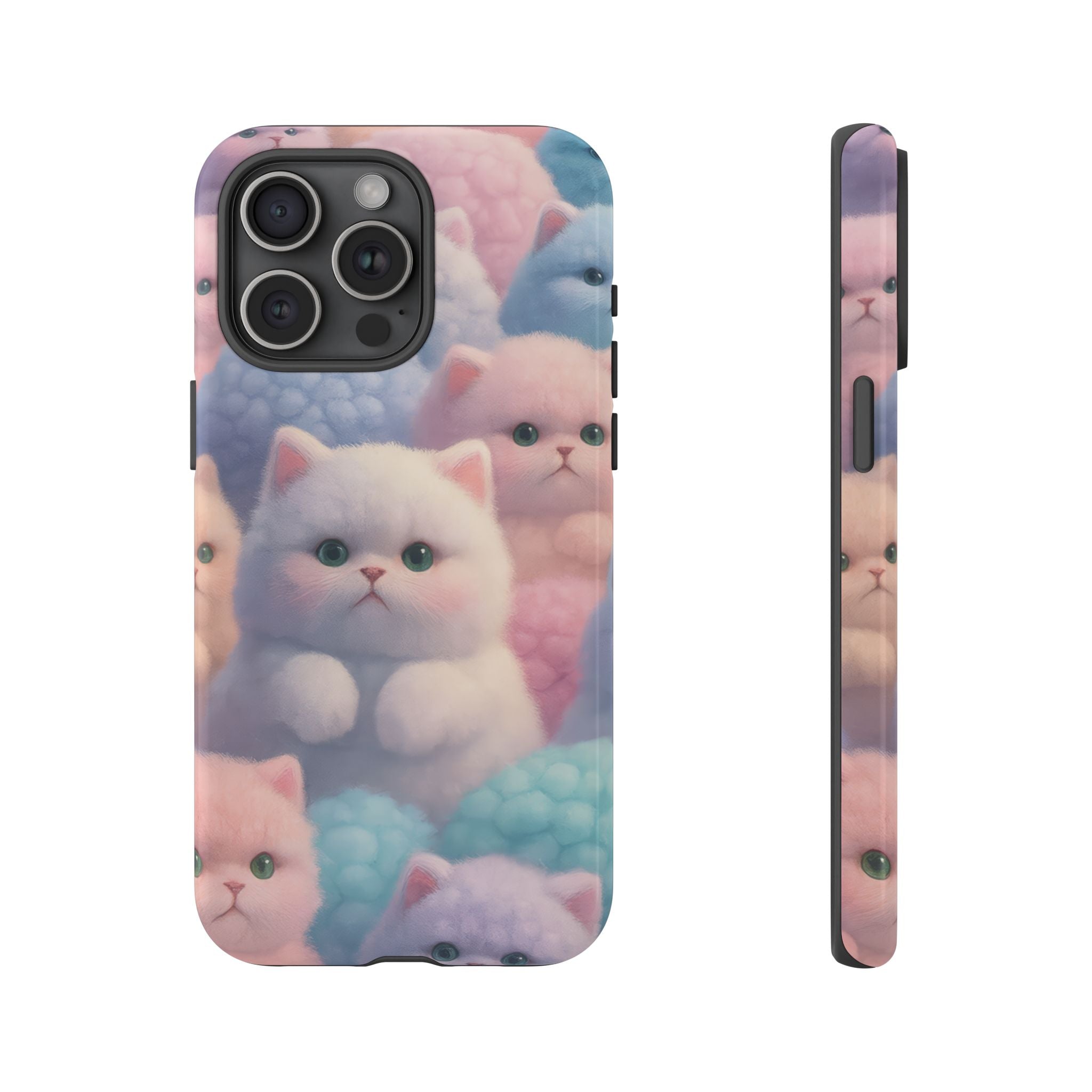 Pastel Kitten Phone Case for iPhone 8-17 and Samsung Galaxy S10-S25 Models - KARARMDESIGN