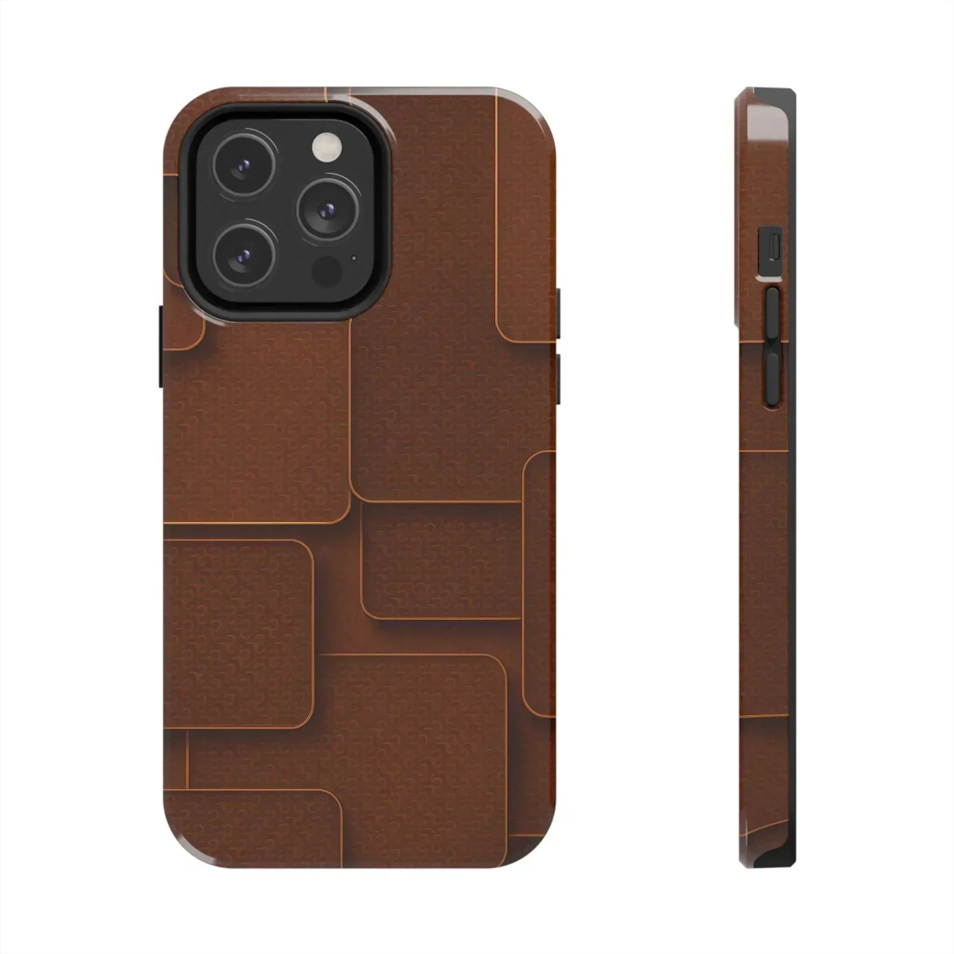 Textured Brown Phone Case for iPhone 7-16 and Samsung Galaxy S21-S24 - KARARMDESIGN