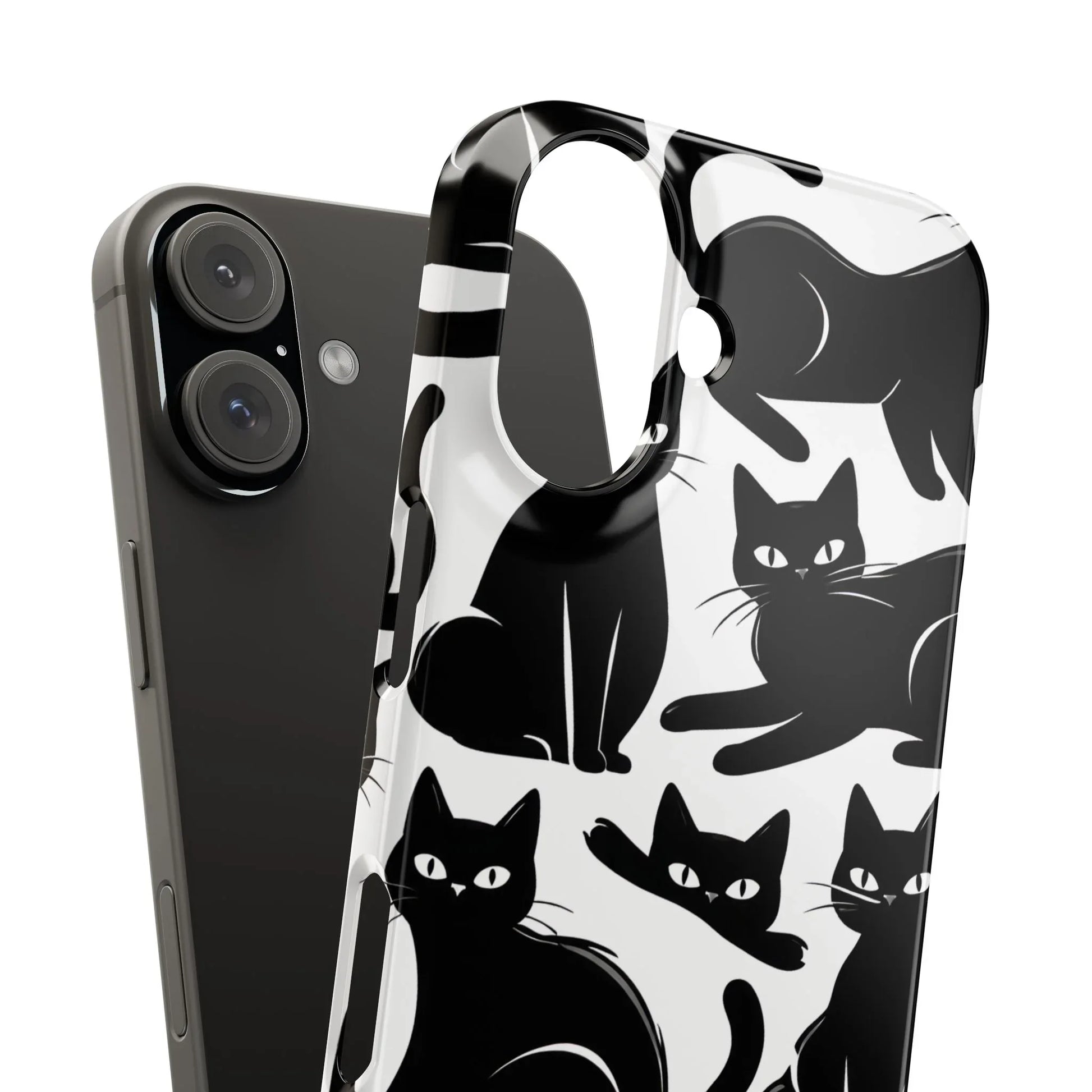 Black Cats Phone Case for iPhone 11-17 and Galaxy S20-S25 - KARARMDESIGN