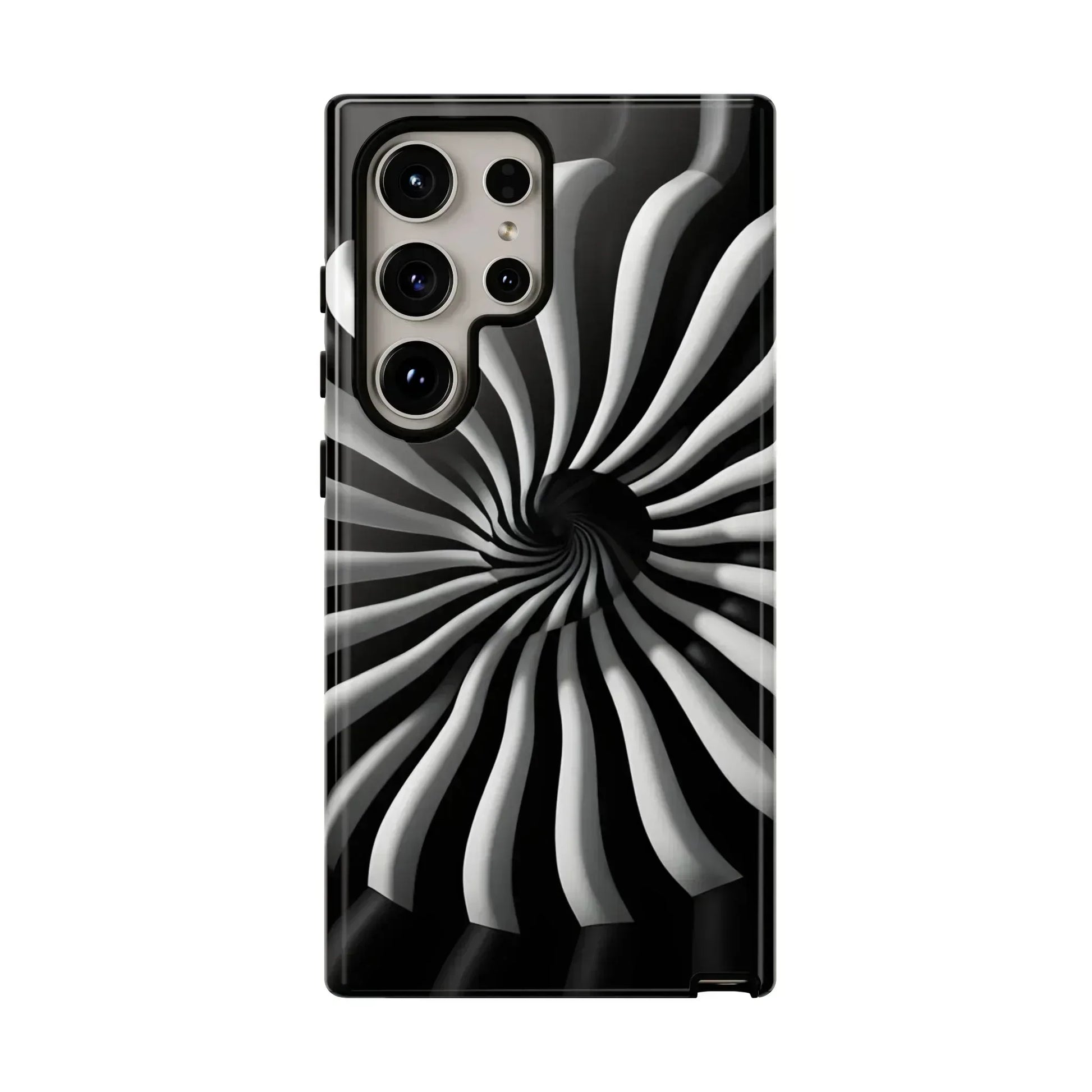 Hypnotic Black and White Spiral Phone Case for iPhone & Galaxy - KARARMDESIGN