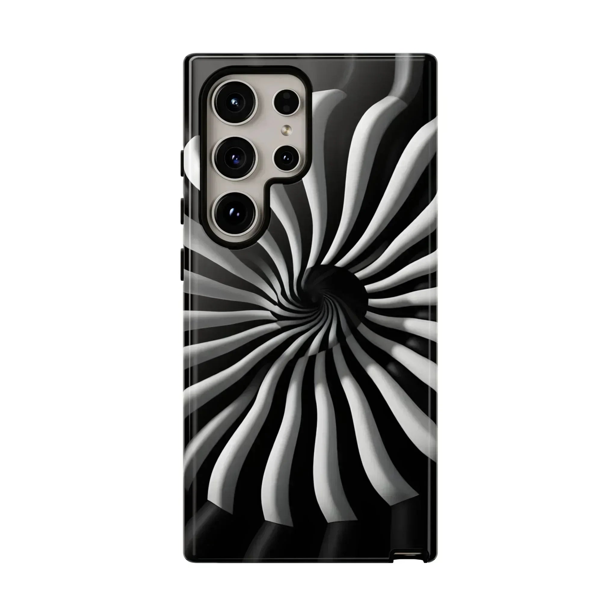 Hypnotic Black and White Spiral Phone Case for iPhone & Galaxy - KARARMDESIGN