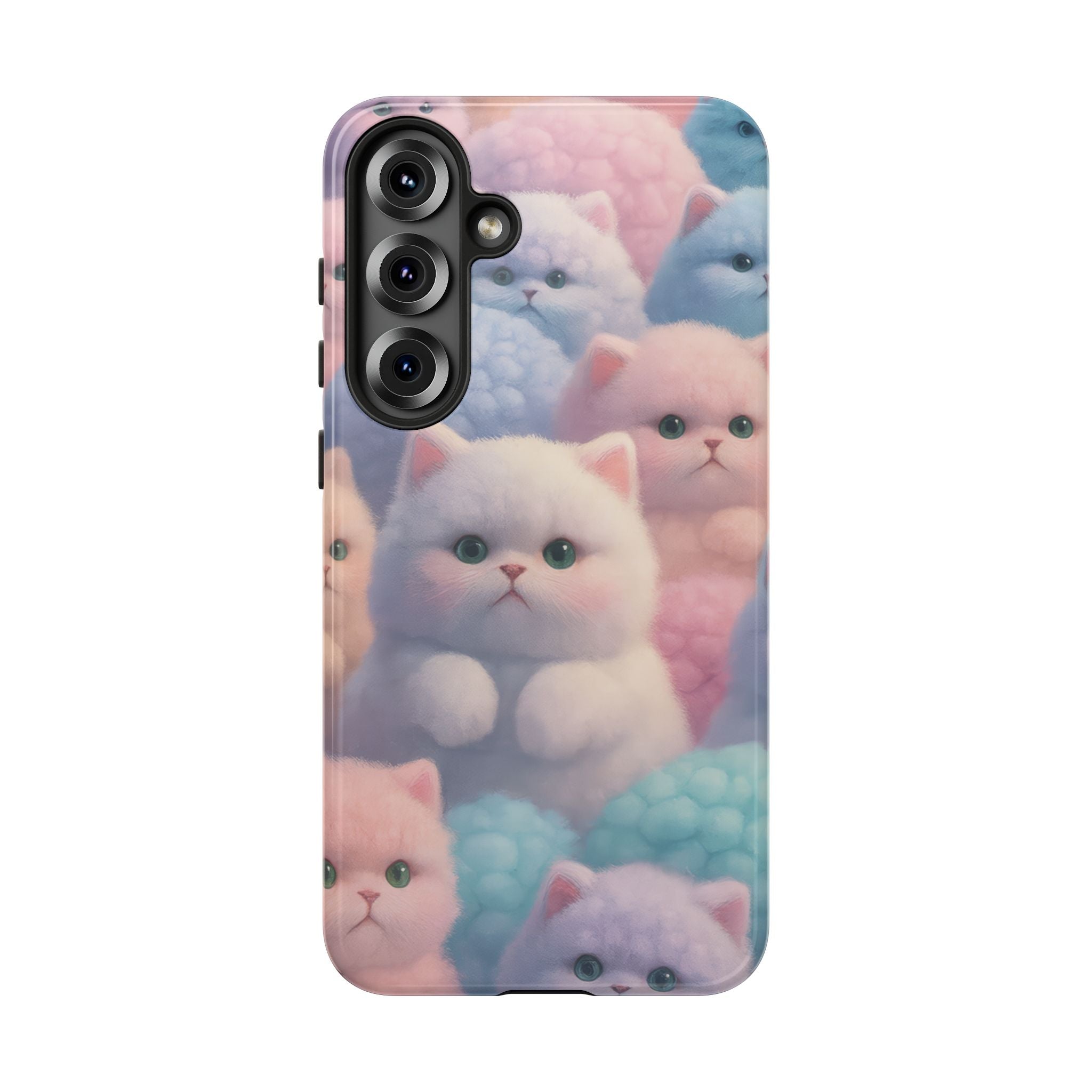 Pastel Kitten Phone Case for iPhone 8-17 and Samsung Galaxy S10-S25 Models - KARARMDESIGN