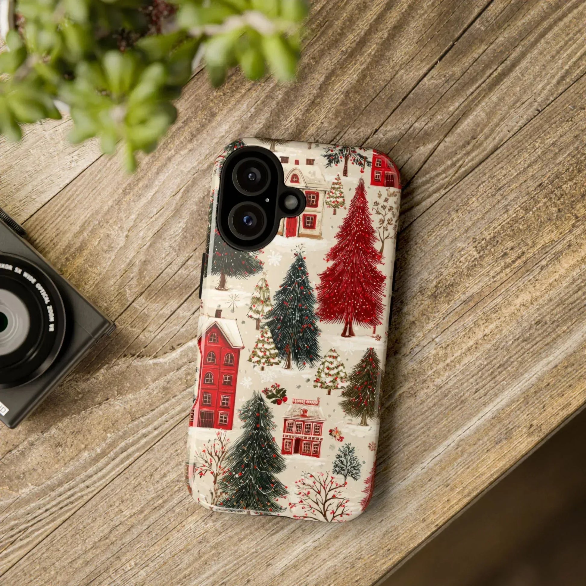 Cozy Winter Village Phone Case for iPhone 11-17 and Galaxy S10-S25 - KARARMDESIGN