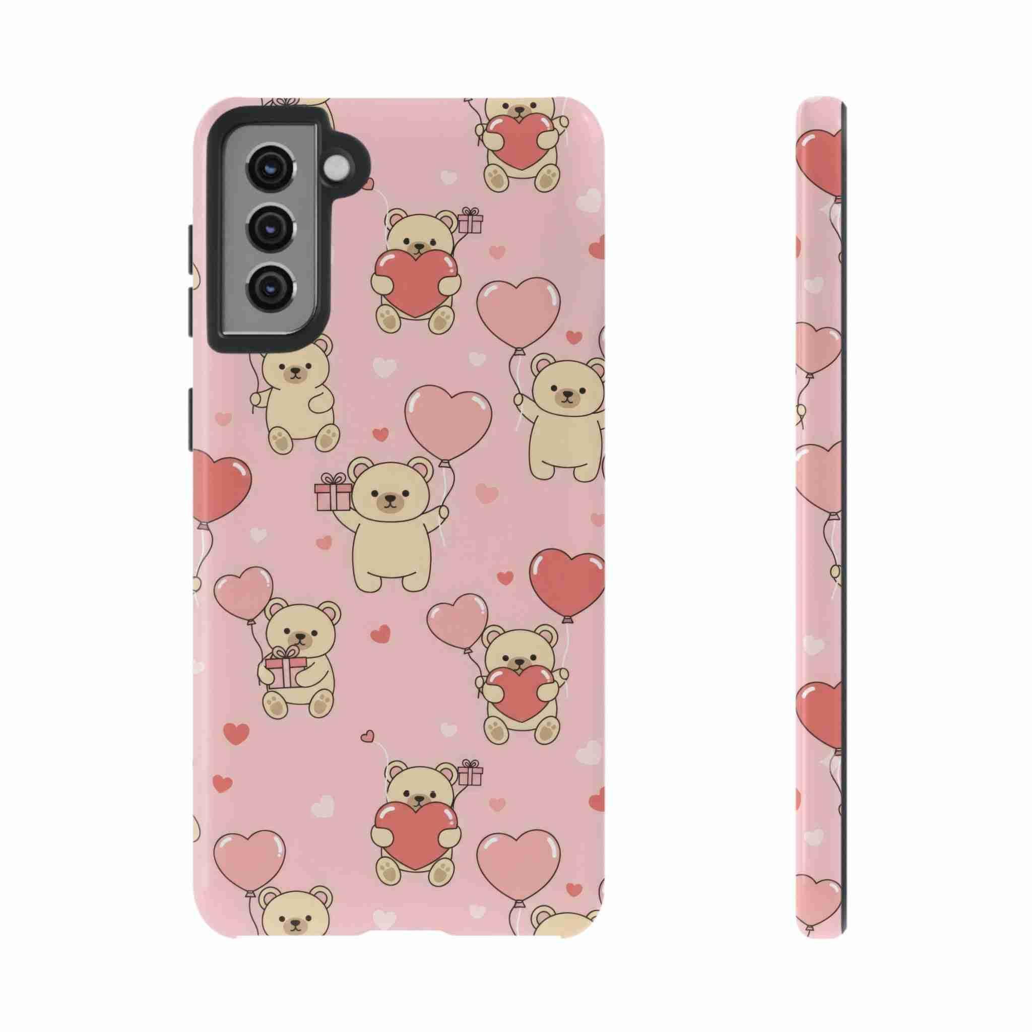 Teddy's Valentine Parade Phone Case for iPhone 11-17 and Galaxy S21-S25 - KARARMDESIGN