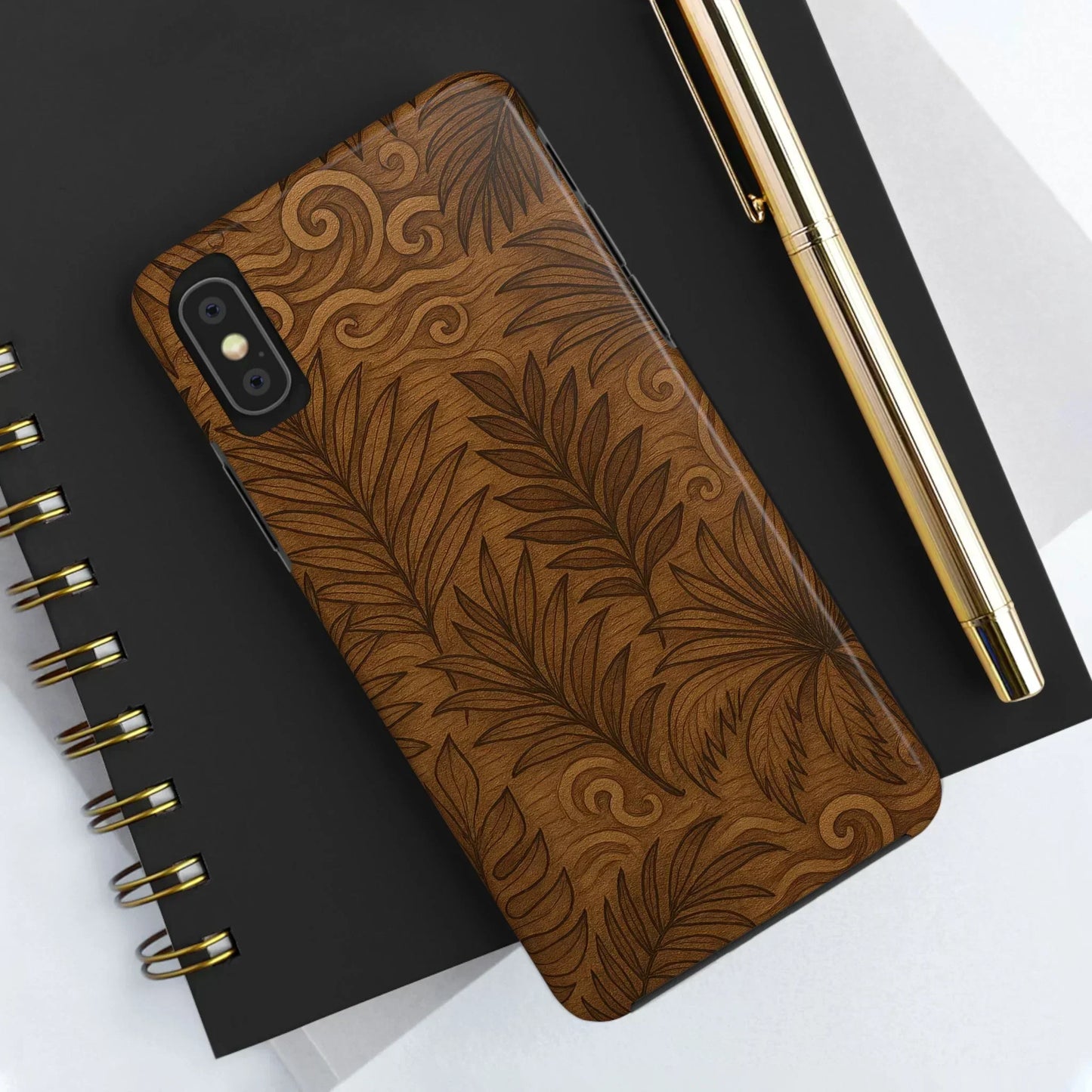 Wood Leaf Armor Phone Case for iPhone and Samsung Galaxy - KarArmDesign