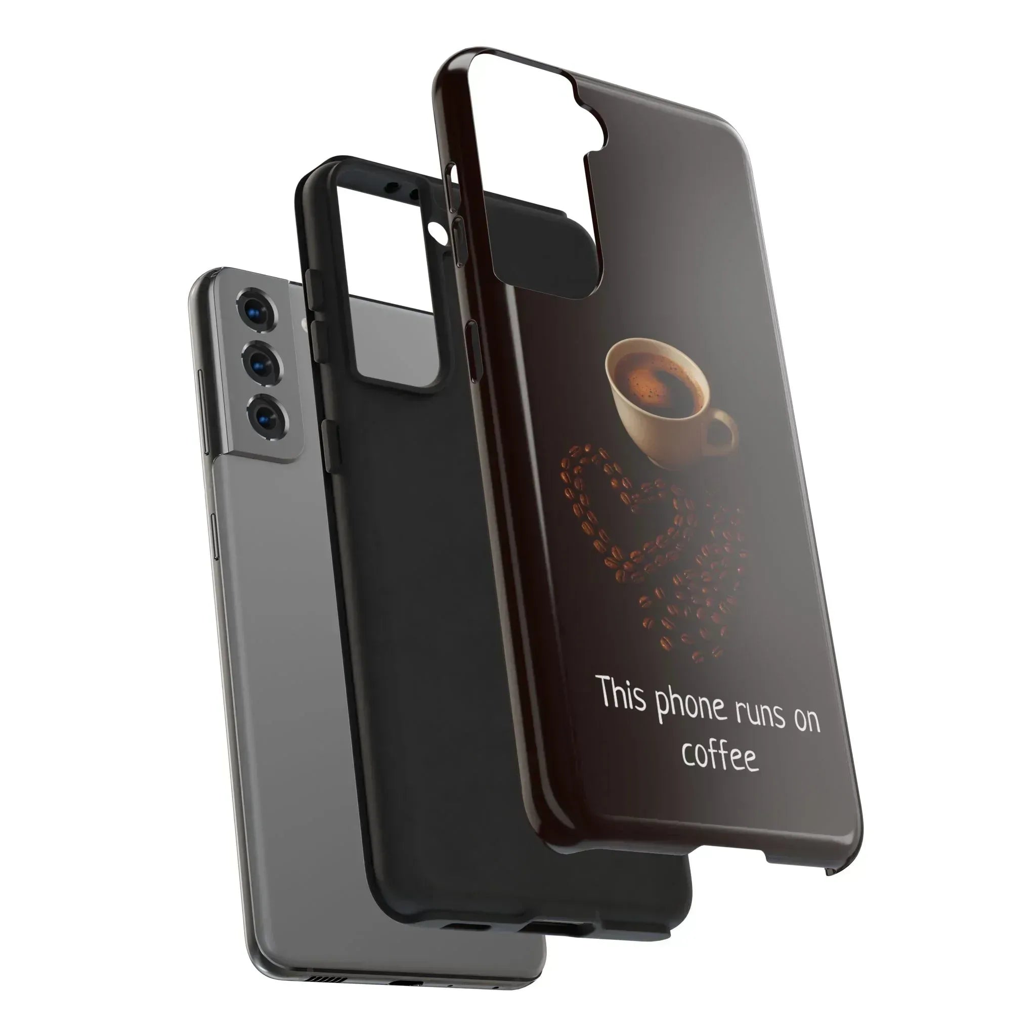 This Phone Runs On Coffee Quote Phone Case for iPhone and Galaxy - KARARMDESIGN