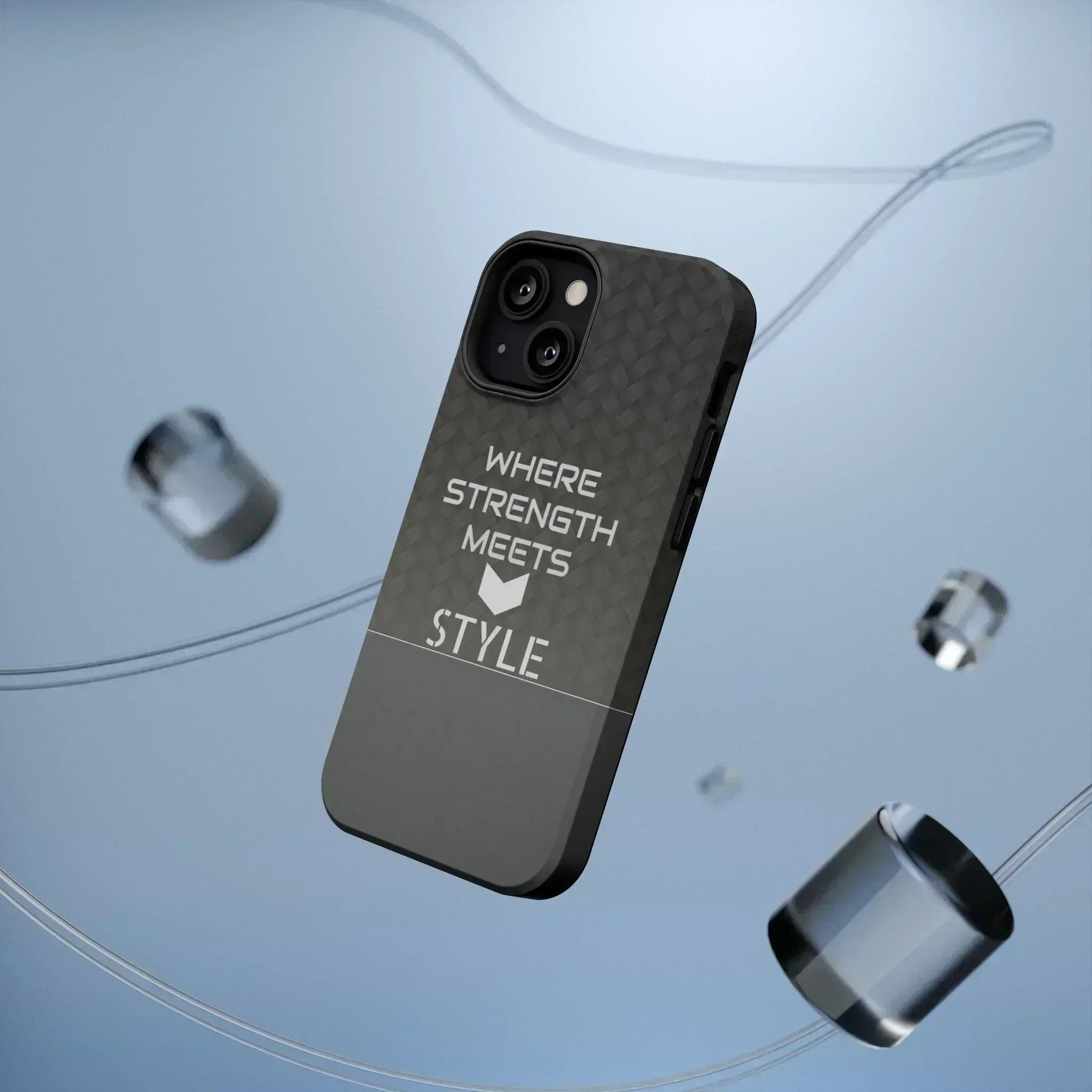 Gray Carbon Phone Case for iPhone 12-16 and Galaxy S21-S22 - KARARMDESIGN