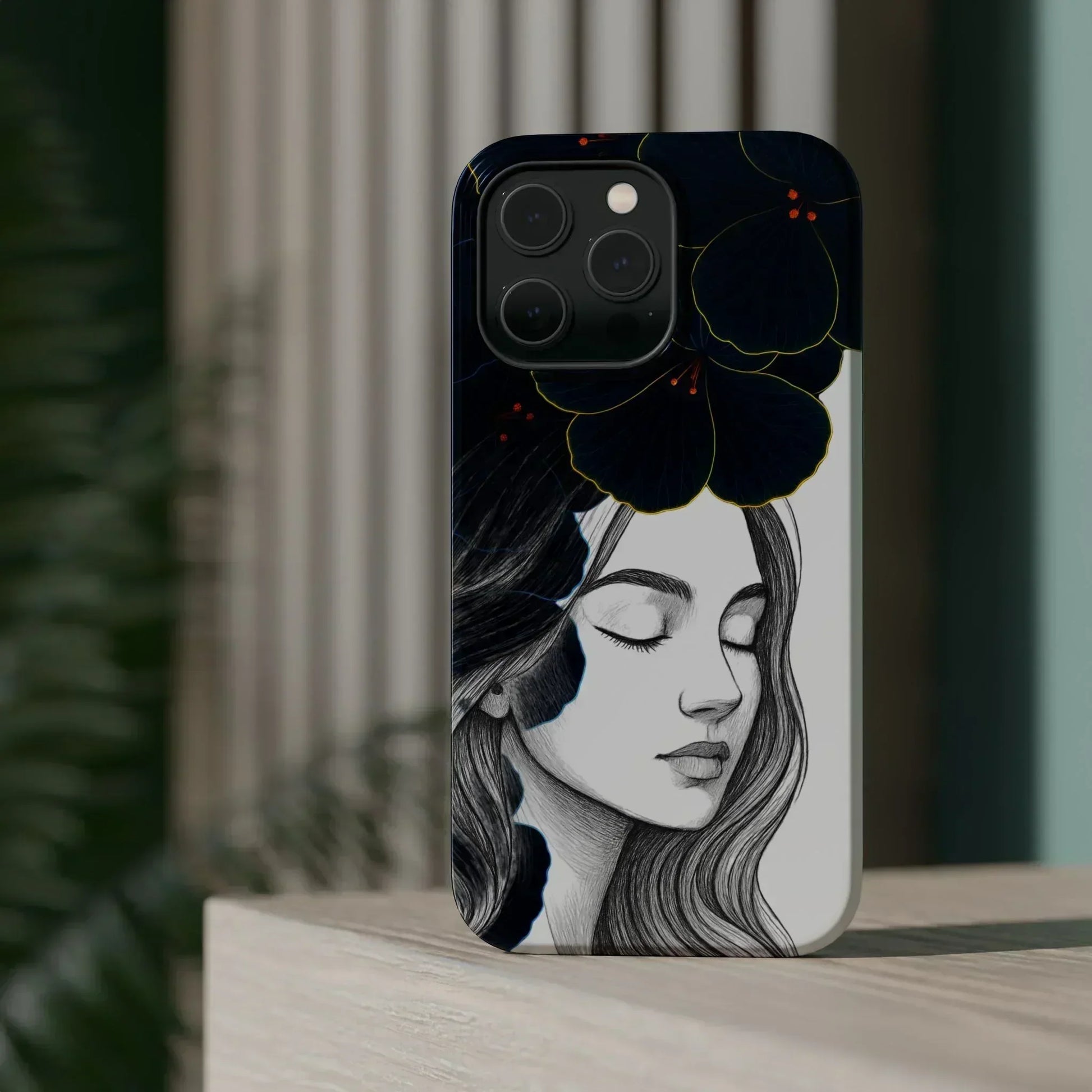 Dark Floral Elegance Phone Case for iPhone 13-16 Models - KarArmDesign