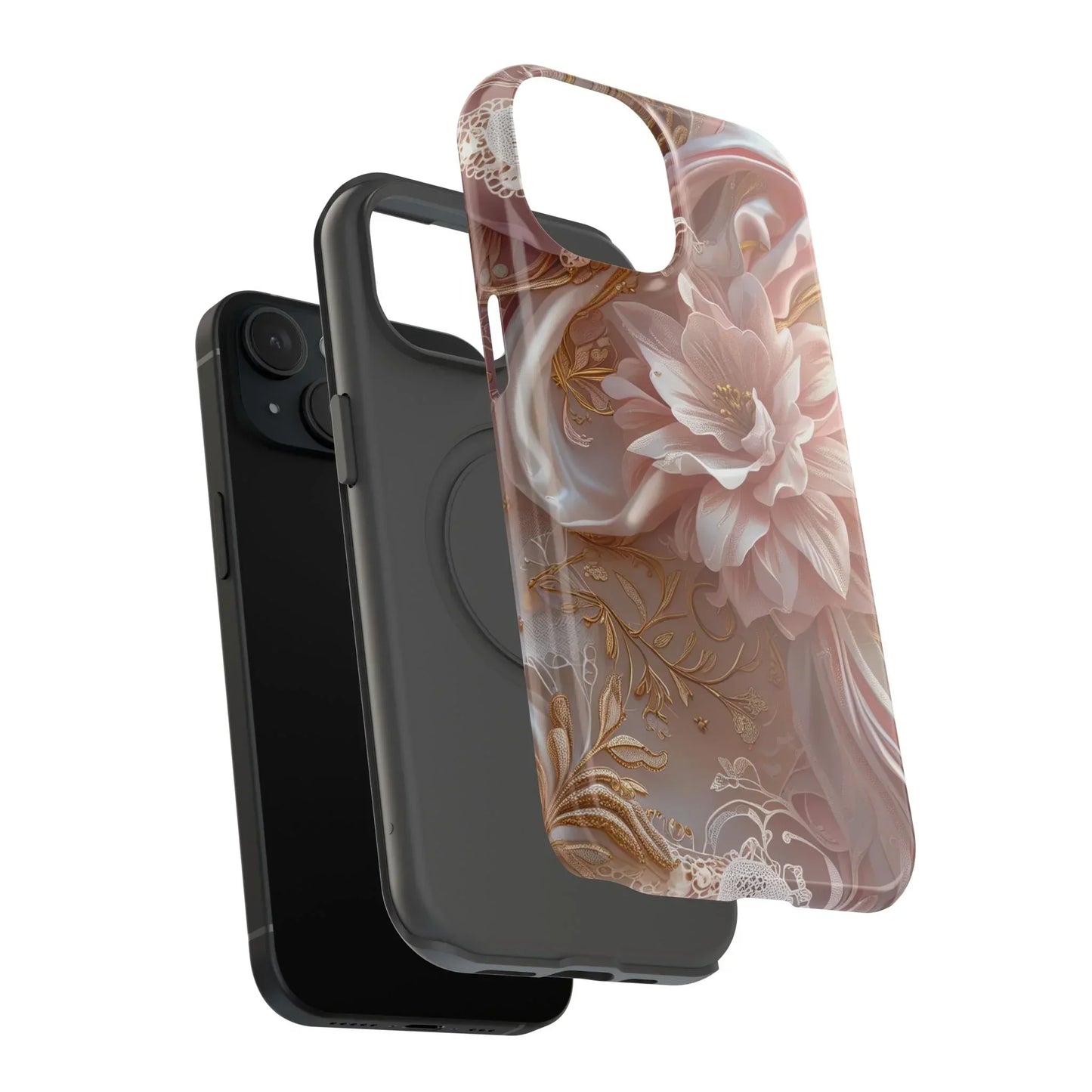 Elegant Floral Impact-Resistant Phone Case for iPhone 12-16 and Samsung Galaxy S21-S22 Models - KarArmDesign