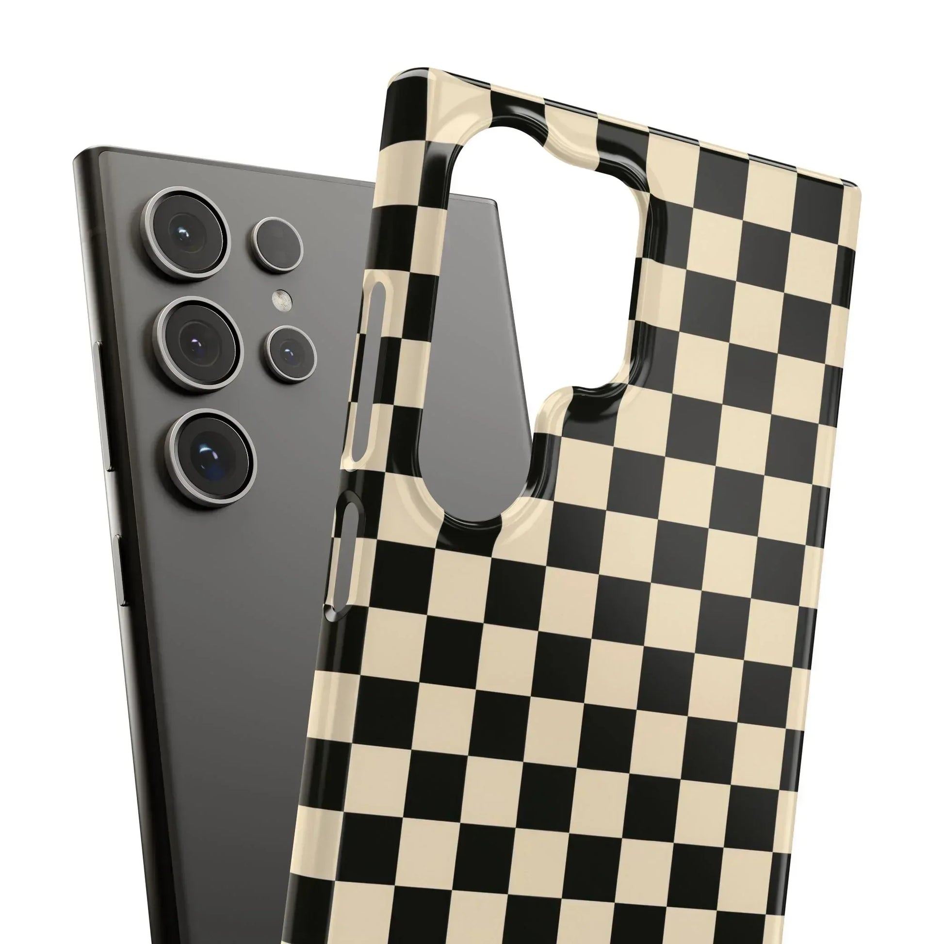 Stylish Matte Checker Phone Case for iPhone 11-17 and Galaxy S20-S25 - KARARMDESIGN