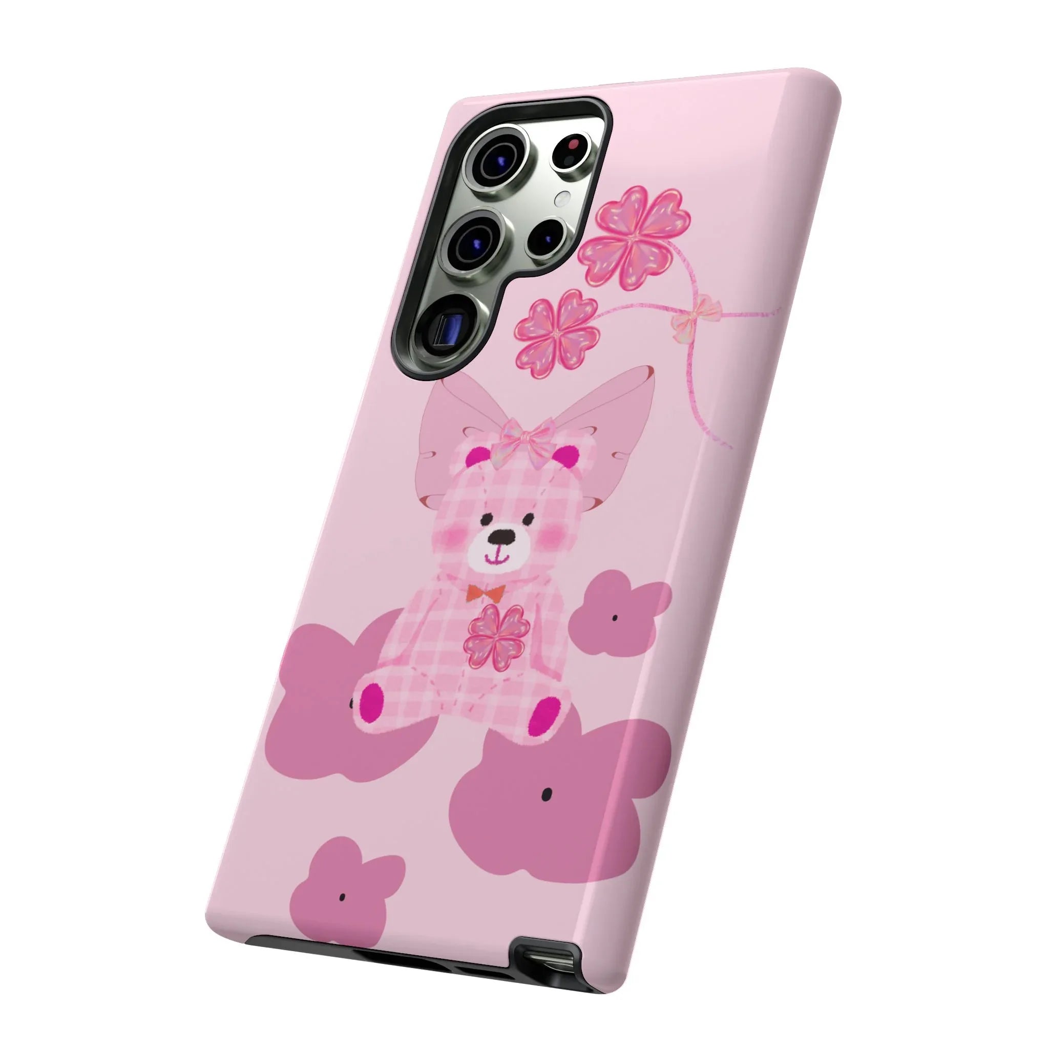 Pink Teddy Bear Phone Cases for iPhone, Pixel and Galaxy - KARARMDESIGN