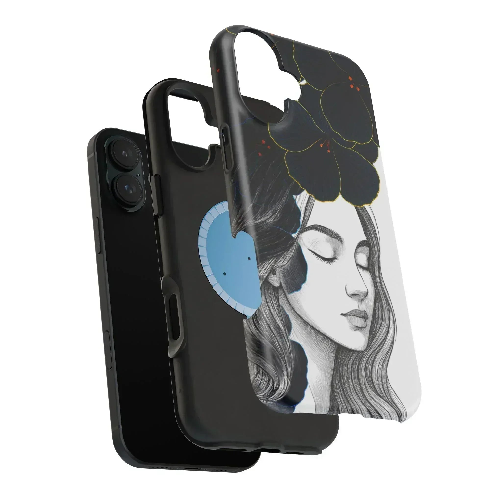 Dark Floral Elegance Phone Case for iPhone 13-16 - KARARMDESIGN