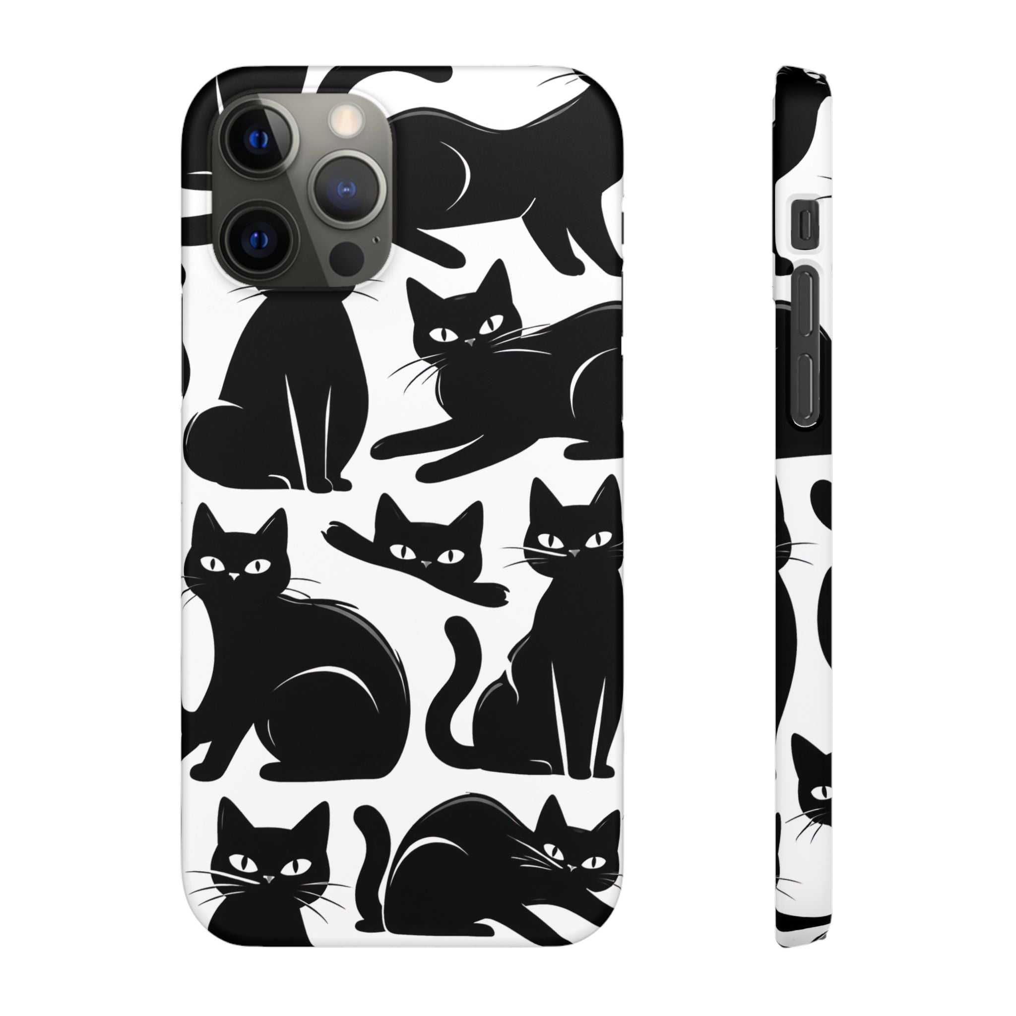 Black Cats Phone Case for iPhone 11-17 and Galaxy S20-S26
