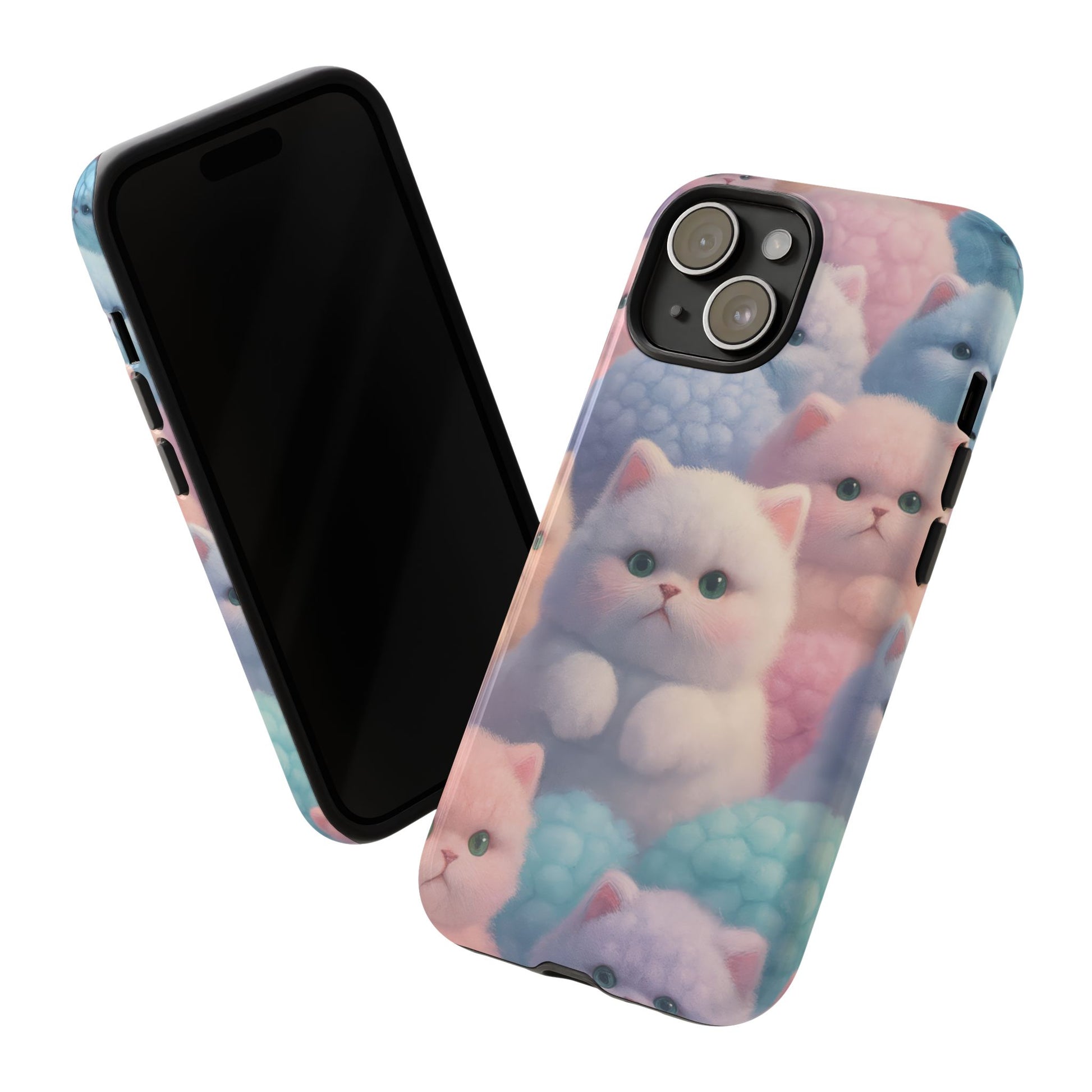 Pastel Kitten Phone Case for iPhone 8-17 and Samsung Galaxy S10-S25 Models - KARARMDESIGN