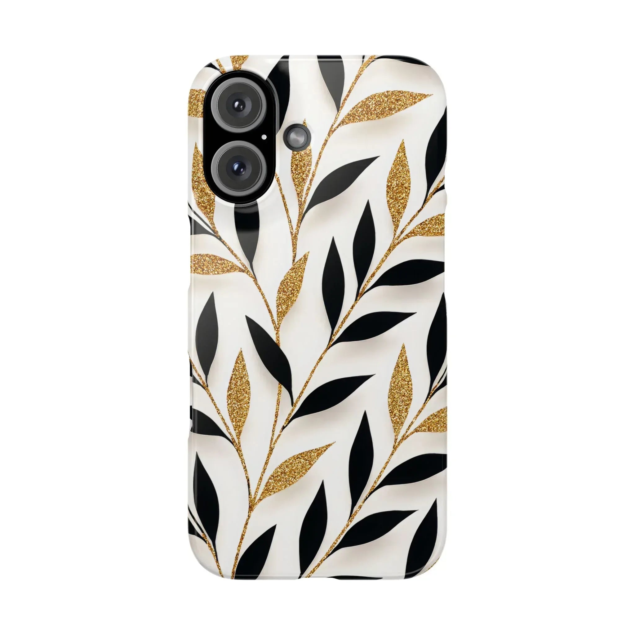 Botanical Gold Leaf Phone Case for iPhone 11-17 - KARARMDESIGN