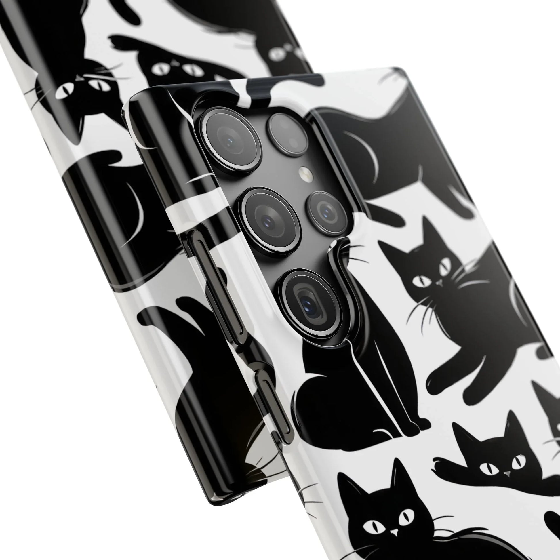 Black Cats Phone Case for iPhone 11-17 and Galaxy S20-S25 - KARARMDESIGN