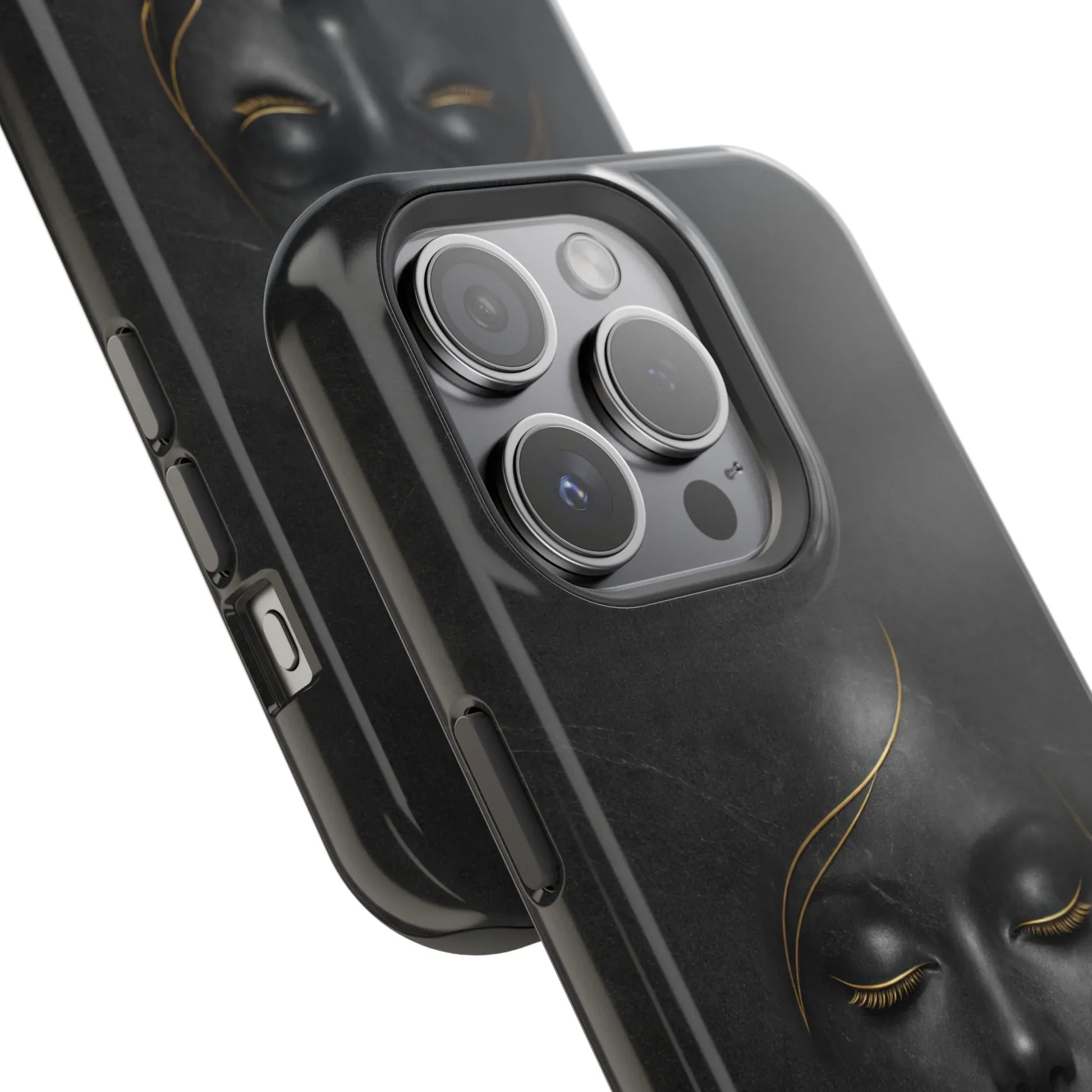 Black Gold Face Phone Case for iPhone 13-17 - KARARMDESIGN