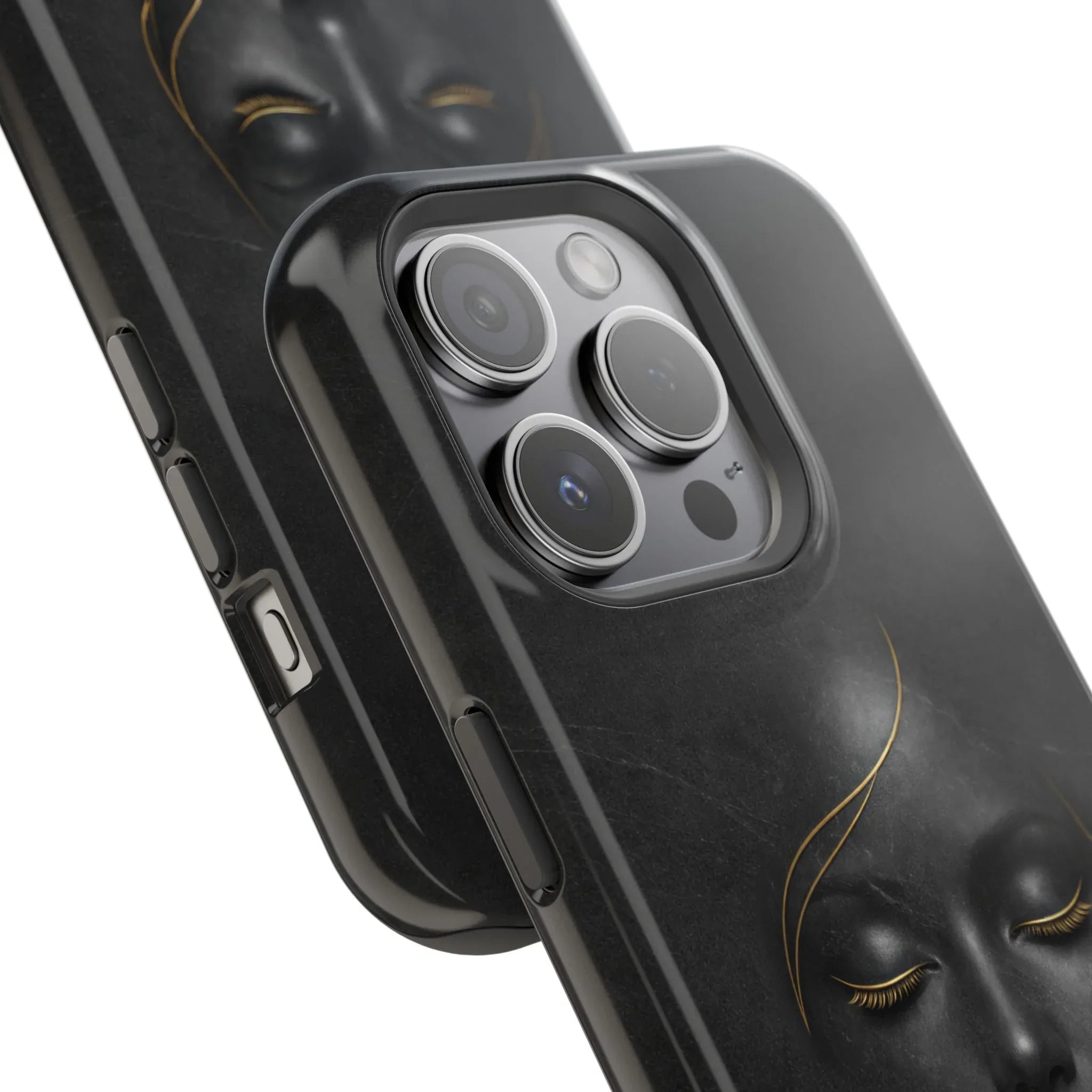 Black Gold Face Phone Case for iPhone 13-17 - KARARMDESIGN