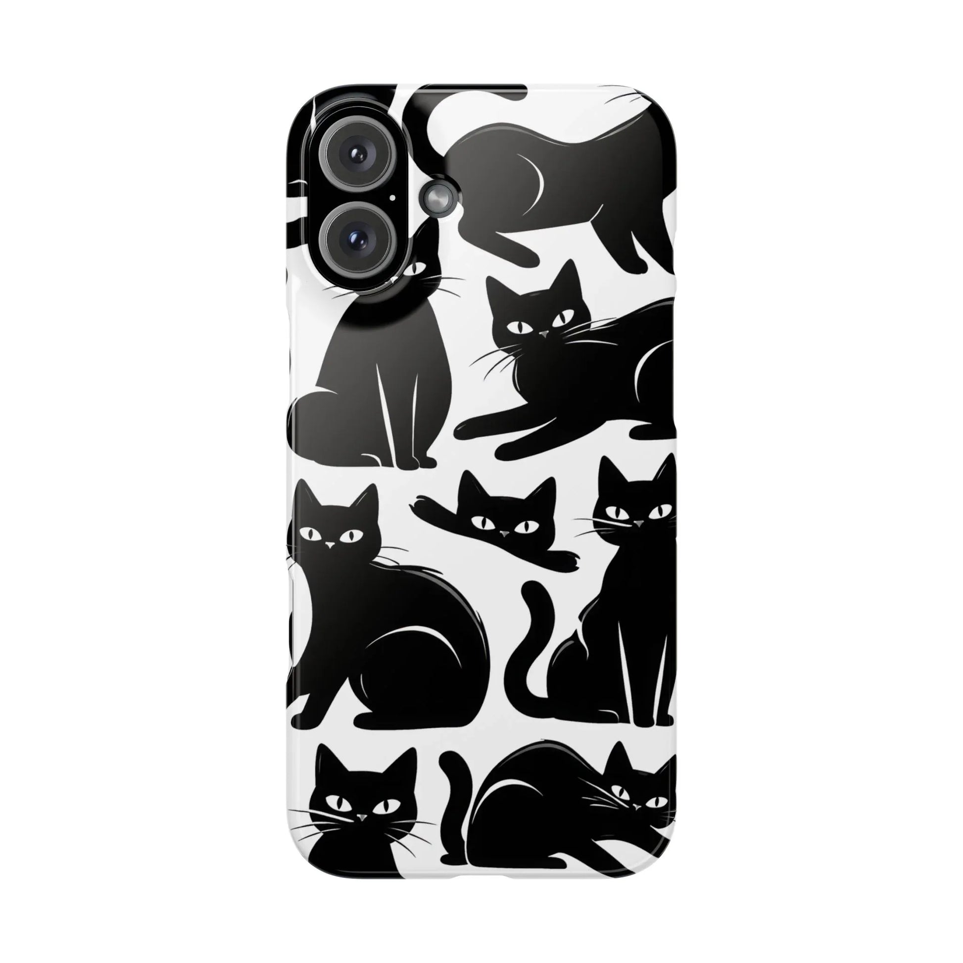 Black Cats Phone Case for iPhone 11-17 and Galaxy S20-S25 - KARARMDESIGN