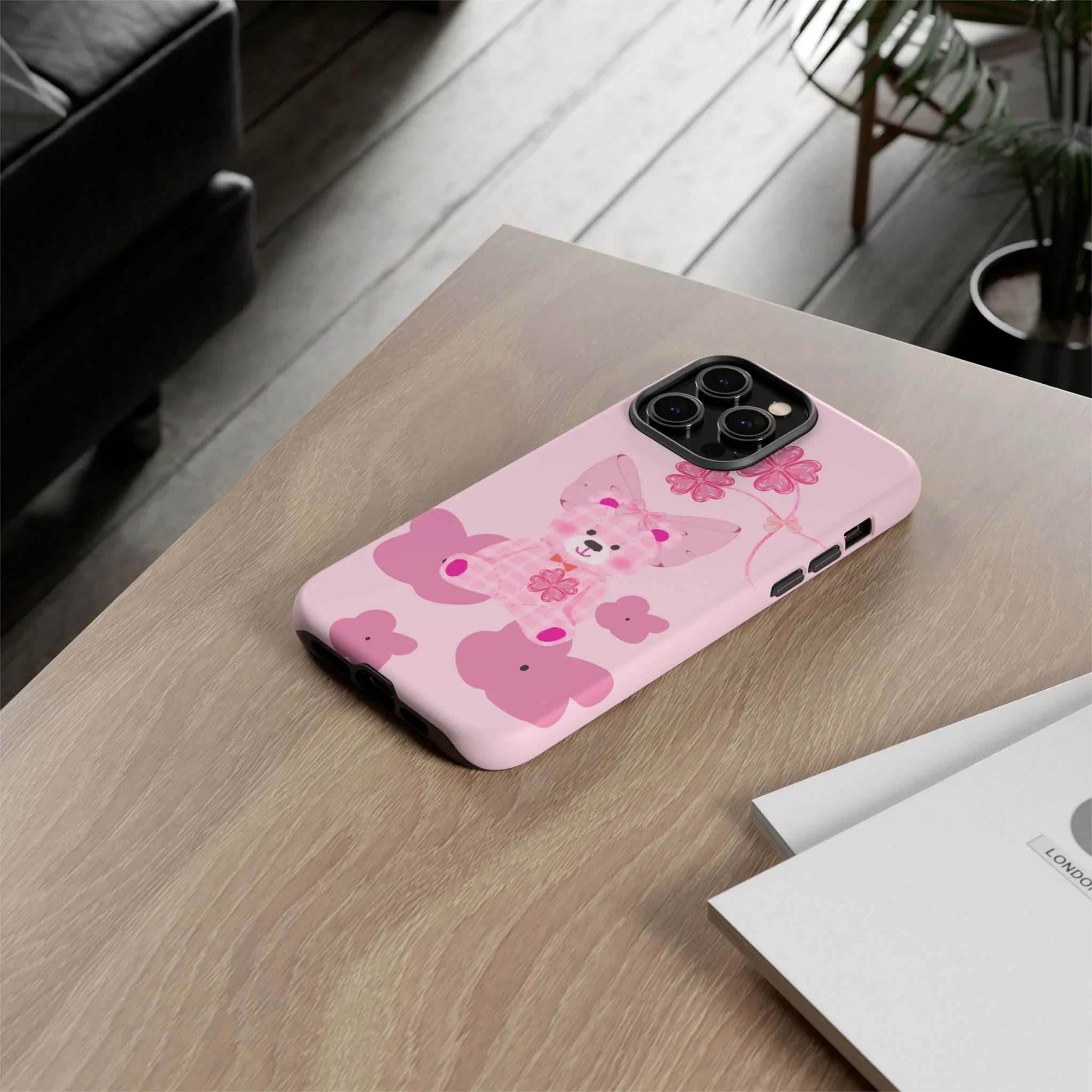 Pink Teddy Bear Phone Cases for iPhone, Pixel and Galaxy - KARARMDESIGN