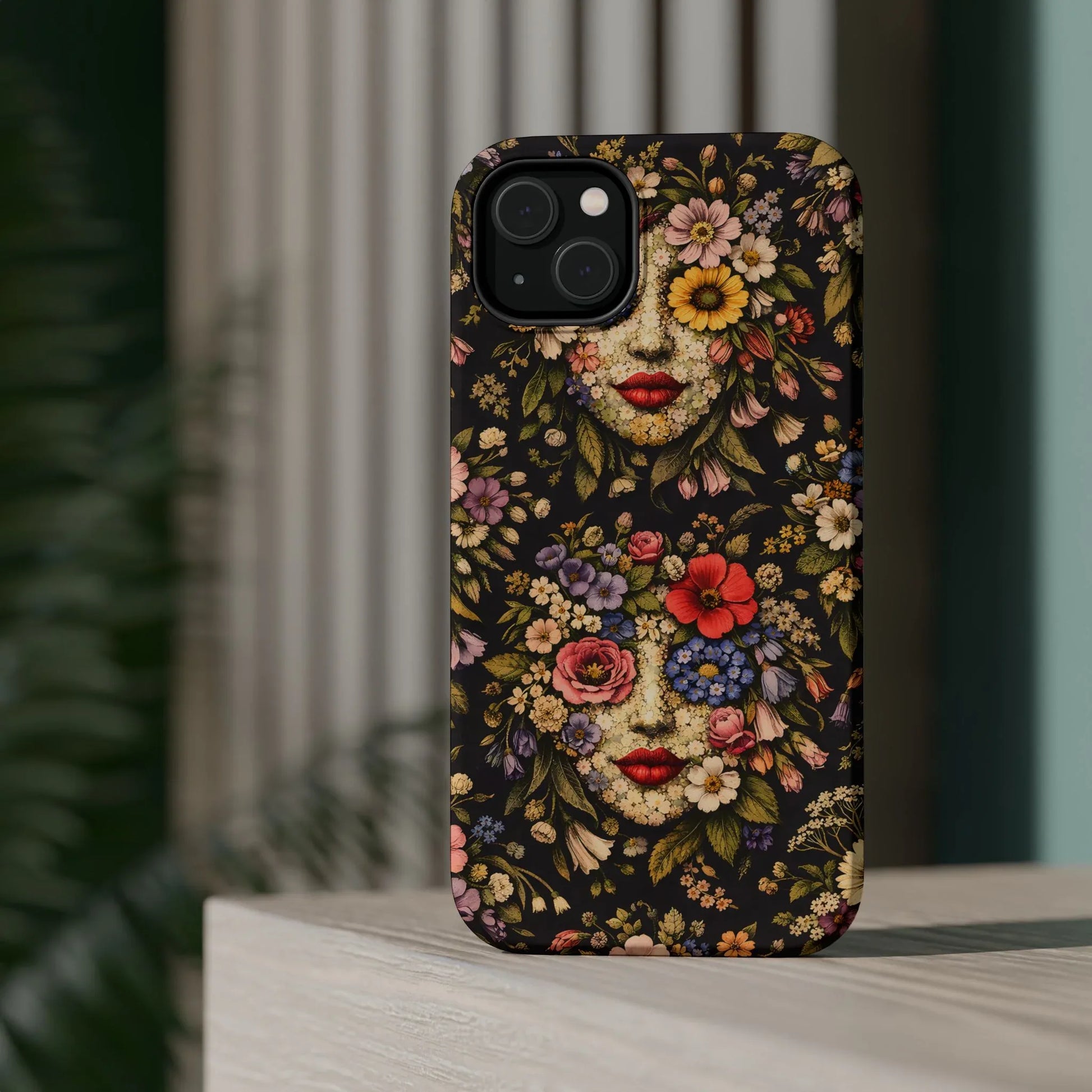 Vintage Flower Face Phone Case for iPhone 13-17 - KARARMDESIGN