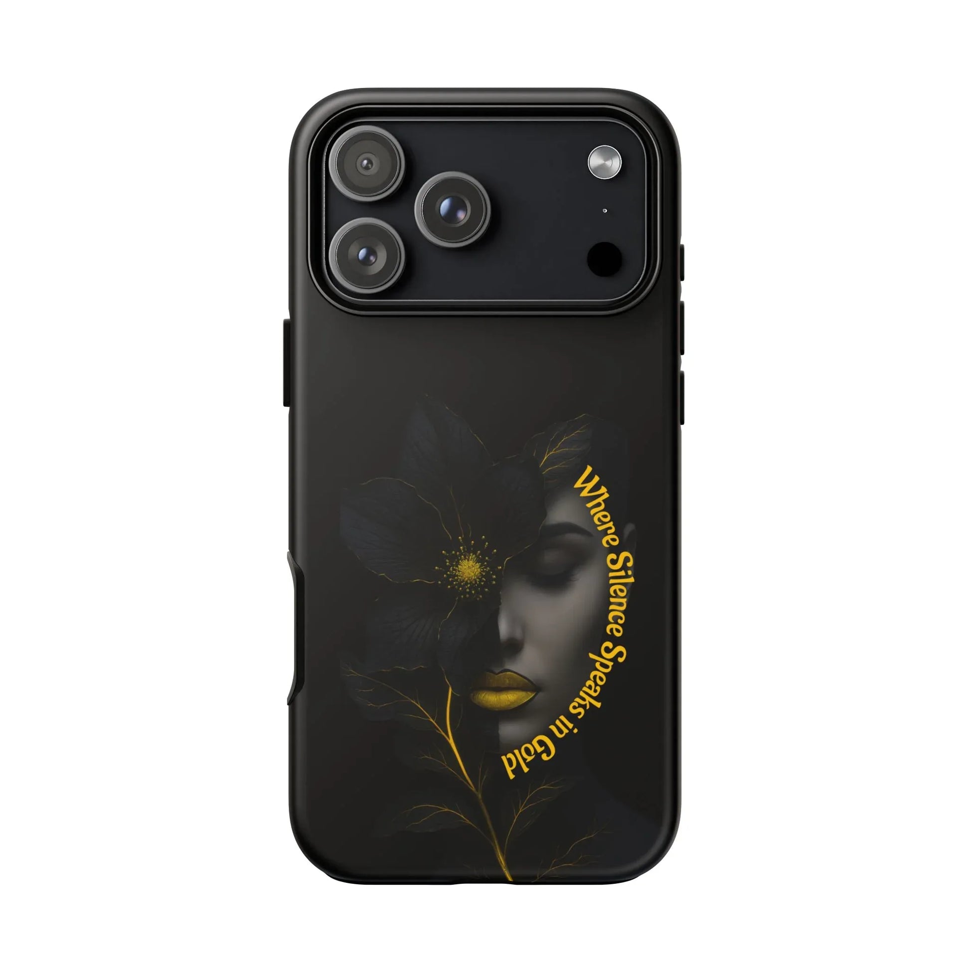 Golden Silence Phone Case for iPhone 17, Air, Pro, Pro Max - KARARMDESIGN