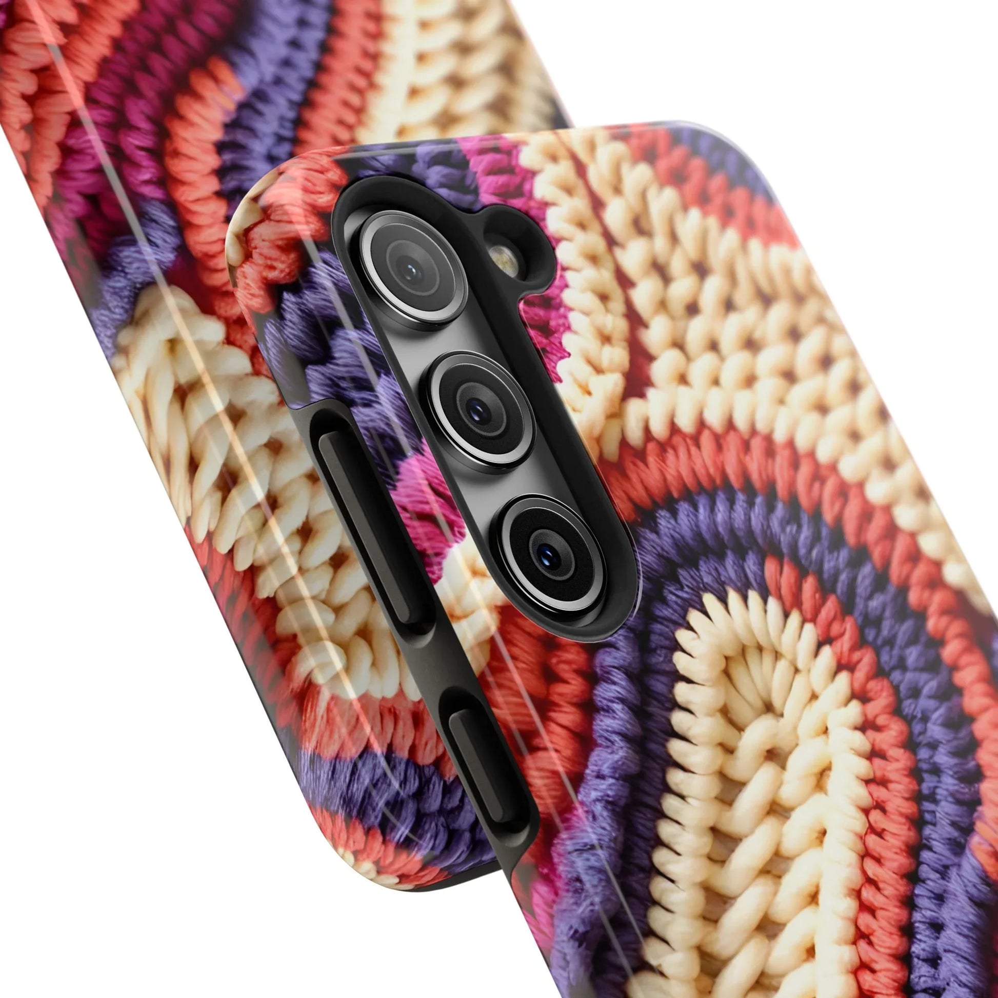Handwoven Textile Art Phone Case for iPhone 11-17 and Galaxy S21-S25 - KARARMDESIGN