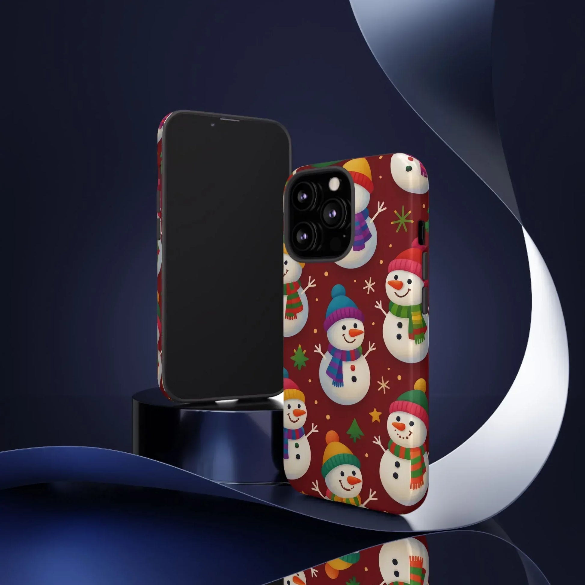 Festive Snowmen Parade Phone Case for iPhone 11–17 and Galaxy S10–S25 - KARARMDESIGN
