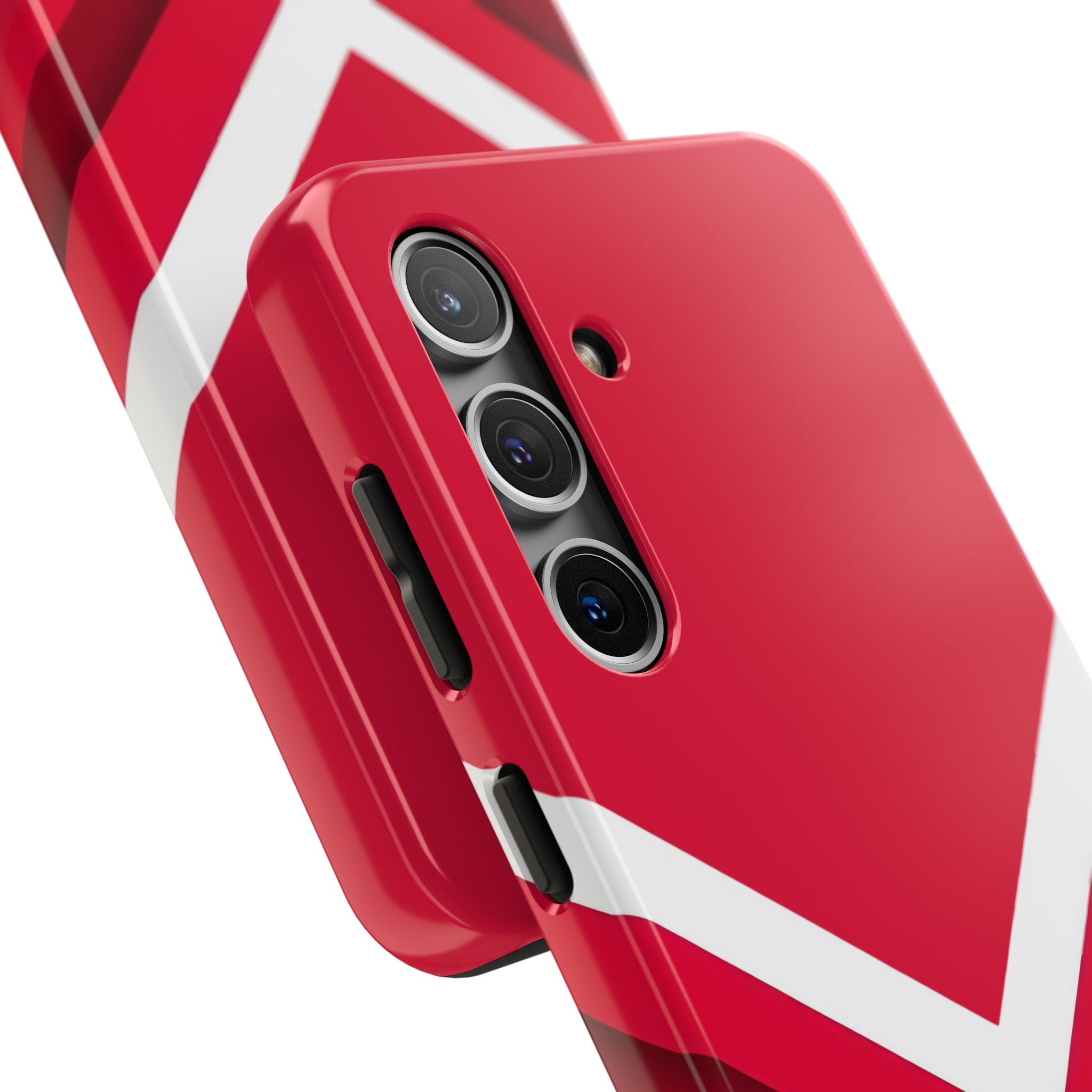 Red Chevron Armor Phone Case for iPhone 11–16 & Galaxy S21–S24
