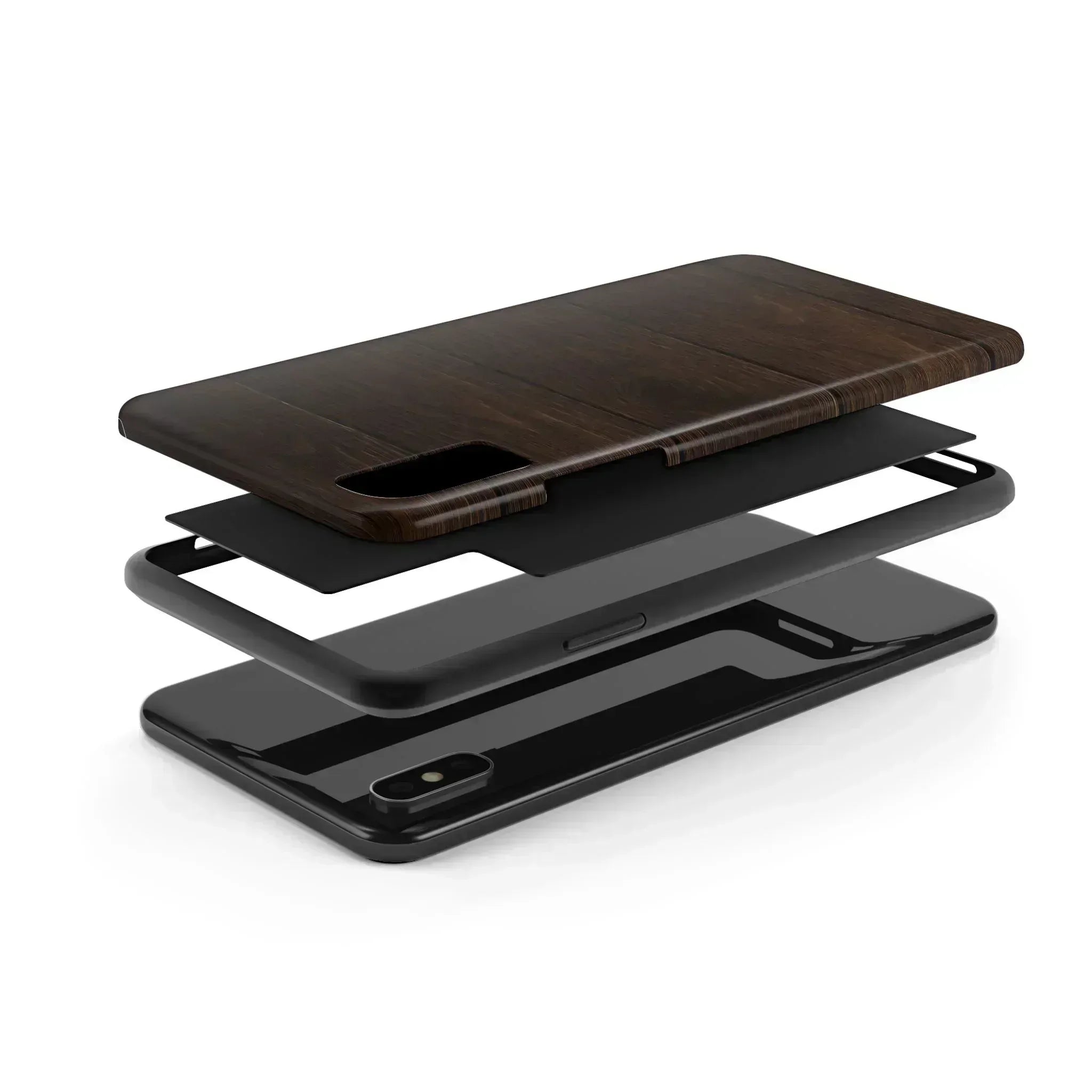 Dark Wood Grain Phone Case for iPhone and Galaxy - KARARMDESIGN